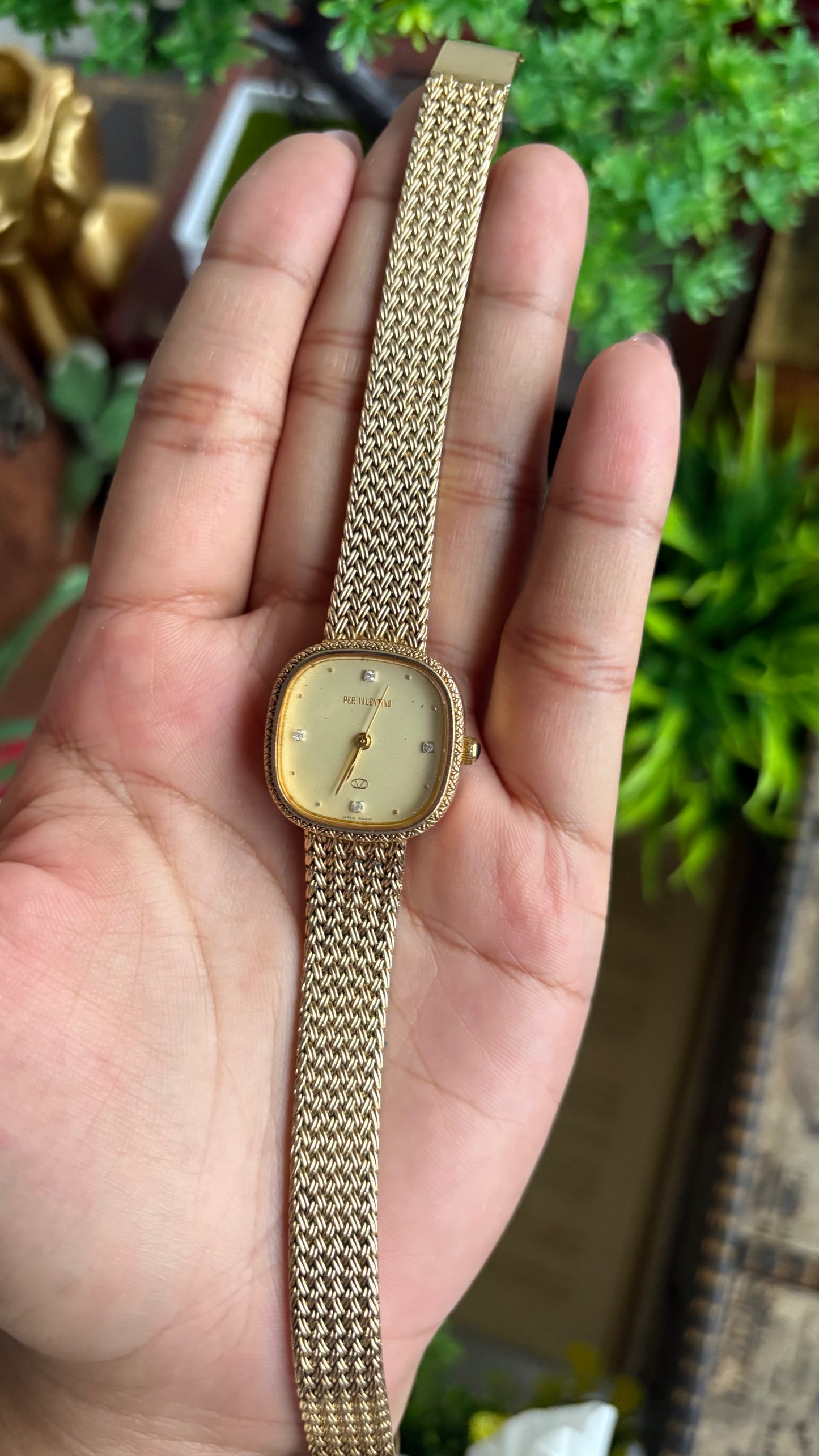 Vintage Valentino Watch in Gold Tone