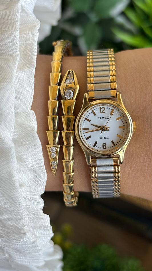 Vintage Dainty Timex Watch in Two-Tone