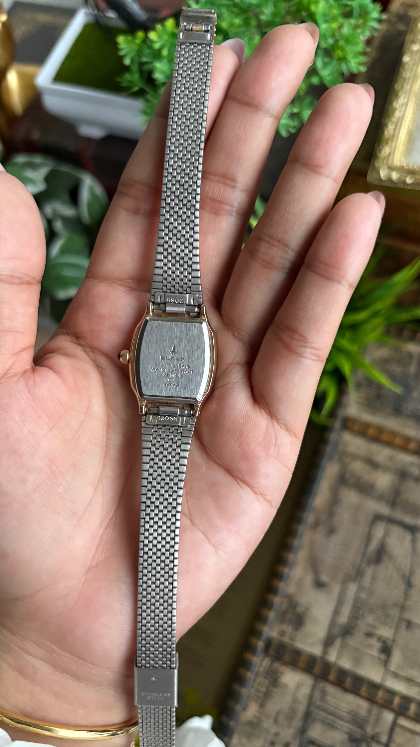 Vintage Buren Watch in Gold Tone Rare Textured Dial