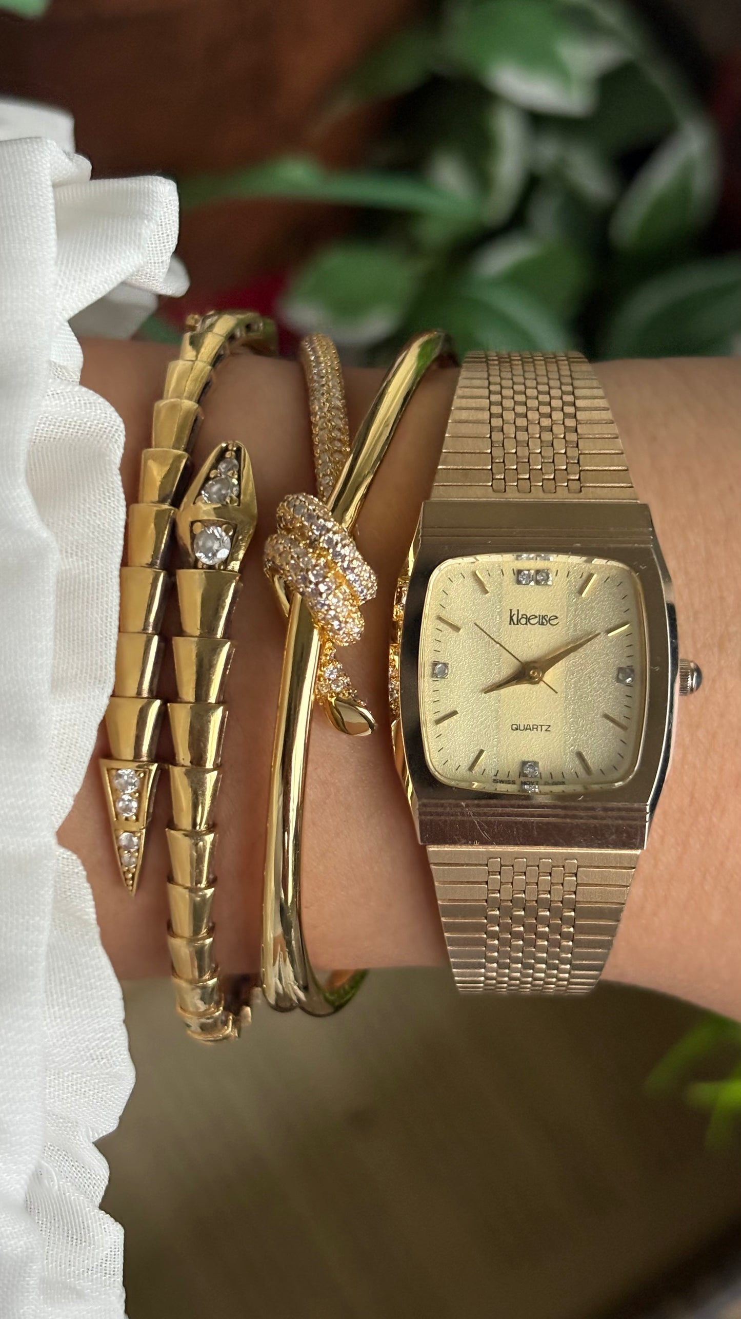 Vintage Klaeuse Swiss Watch in Gold Tone