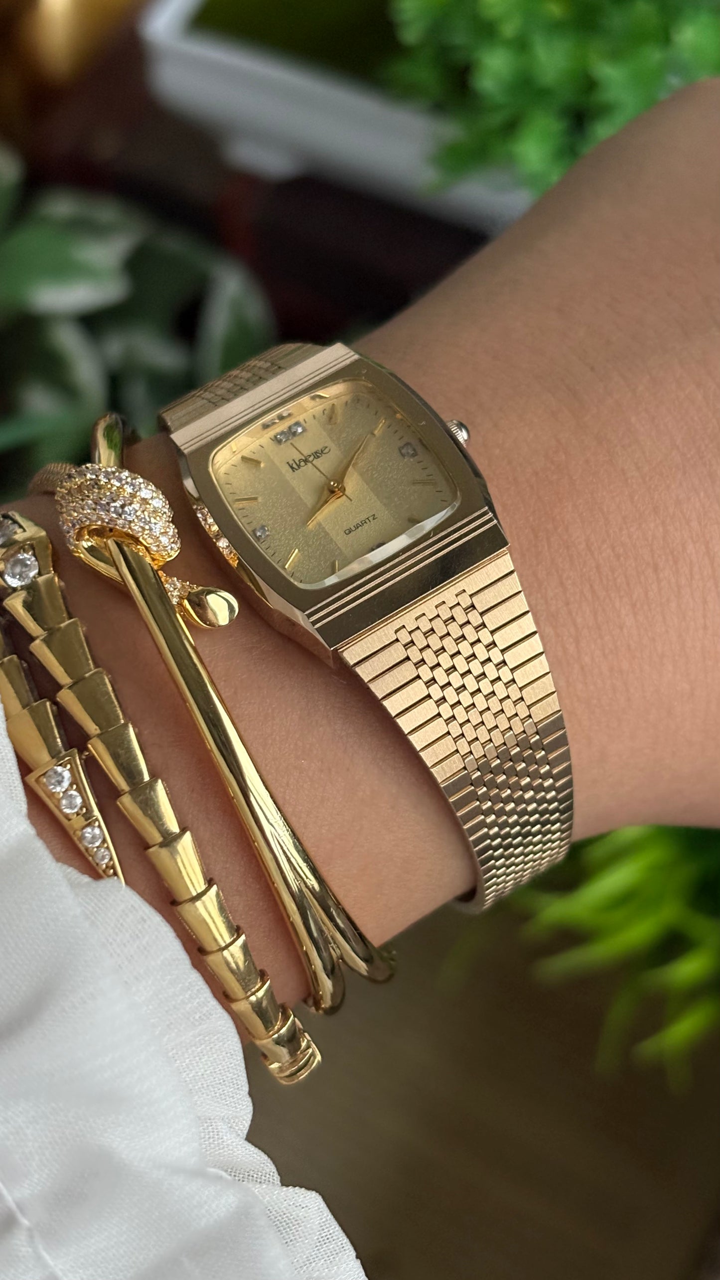 Vintage Klaeuse Swiss Watch in Gold Tone
