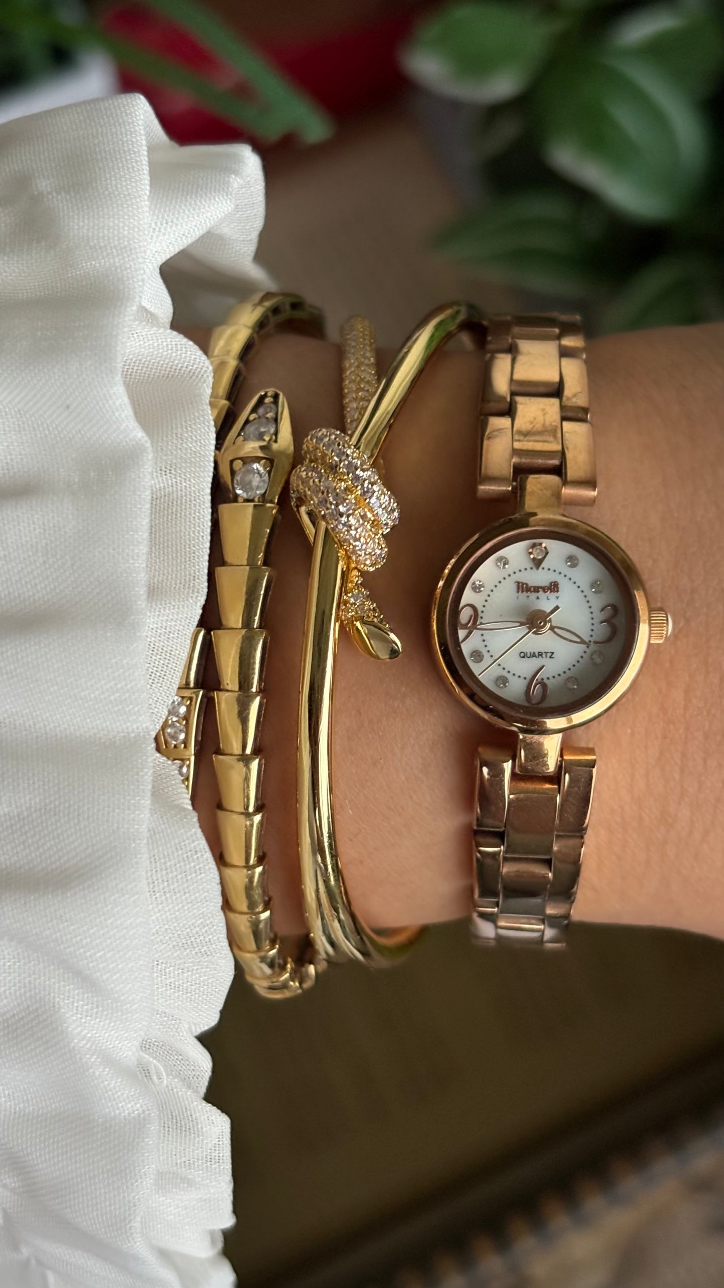 Vintage Marelli Italy Watch in Rose Gold Tone