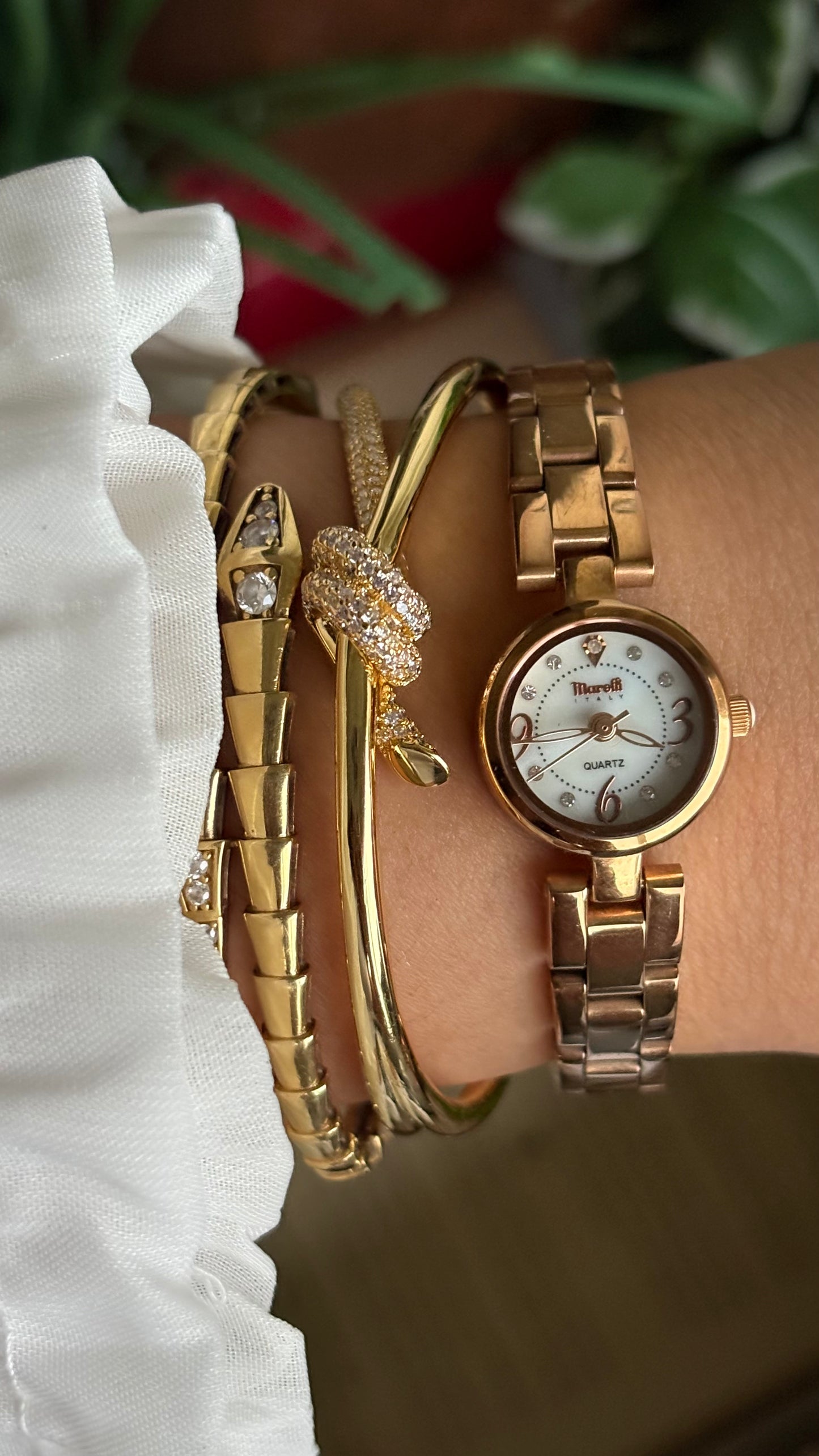 Vintage Marelli Italy Watch in Rose Gold Tone