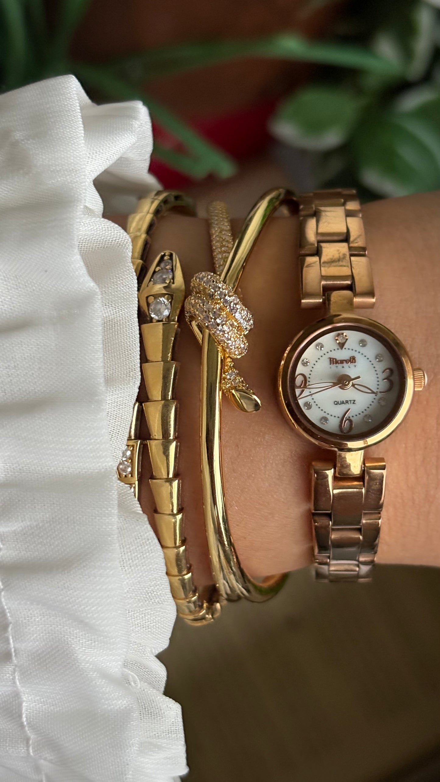 Vintage Marelli Italy Watch in Rose Gold Tone