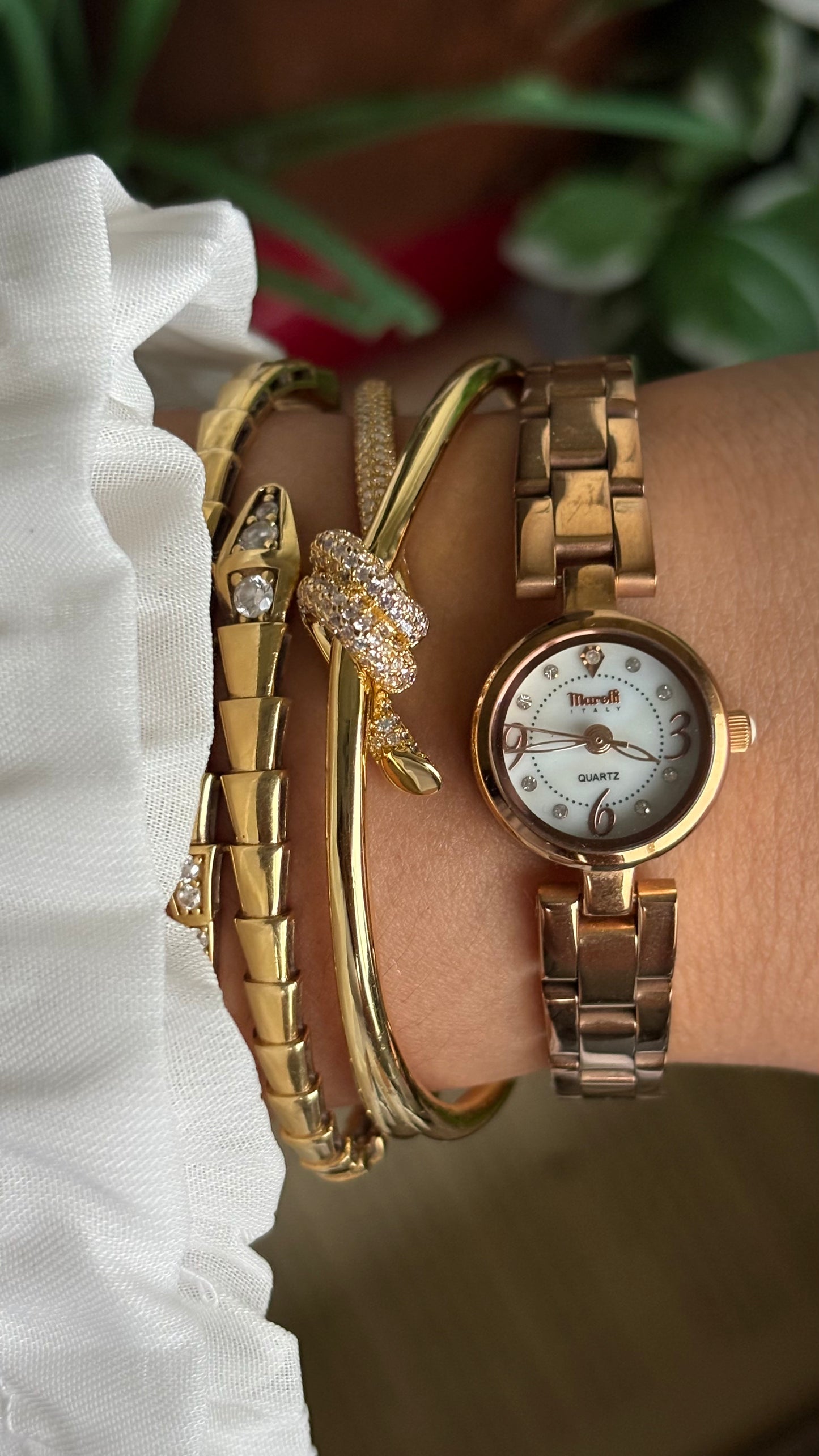 Vintage Marelli Italy Watch in Rose Gold Tone