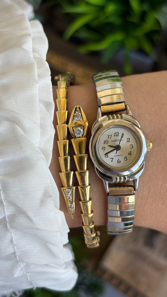 Vintage Watch-it in Two-Tone Stretch Band