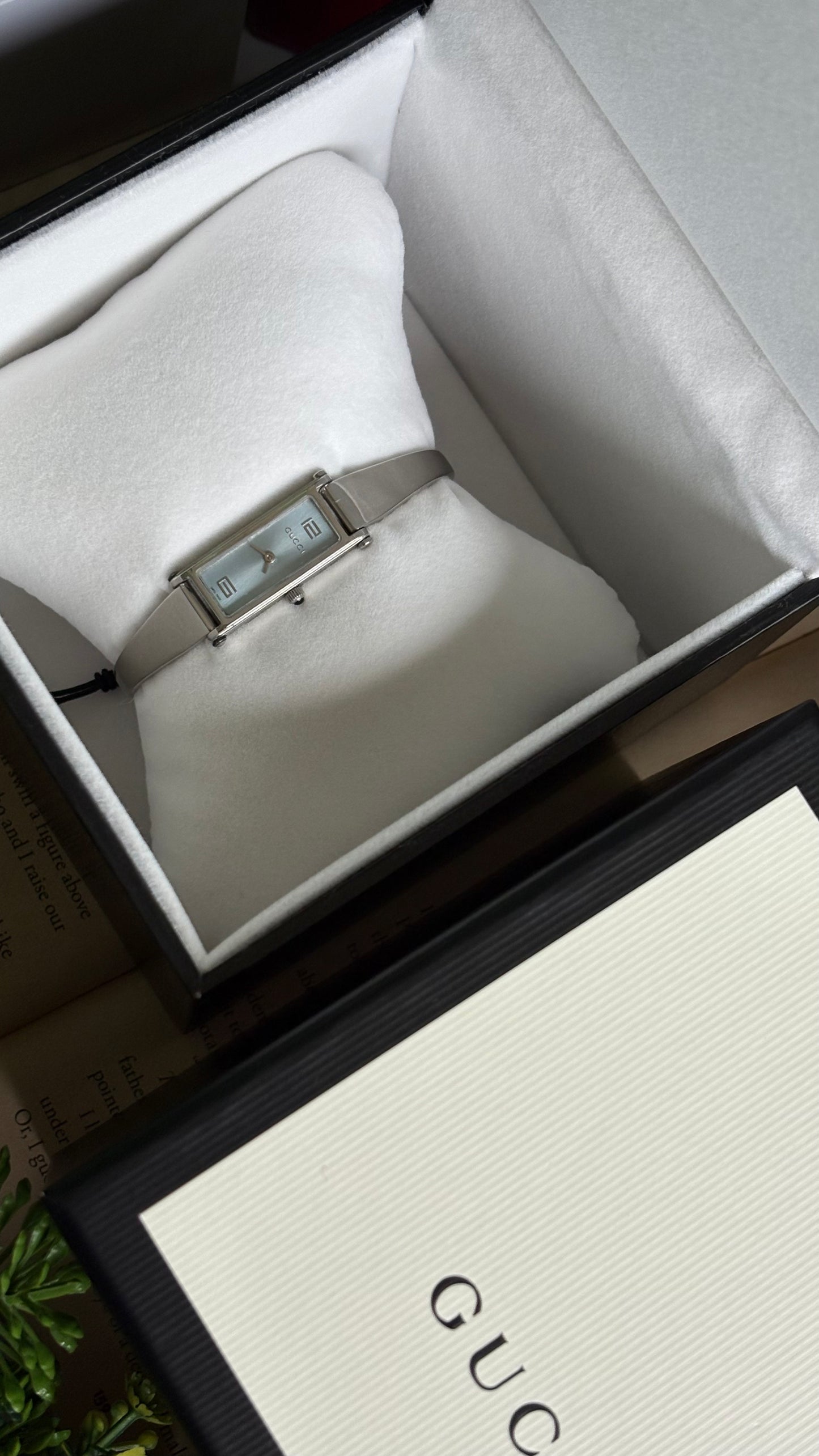 Vintage Gucci 1500L Watch in Silver Tone Baby Blue Dial with Gucci Box