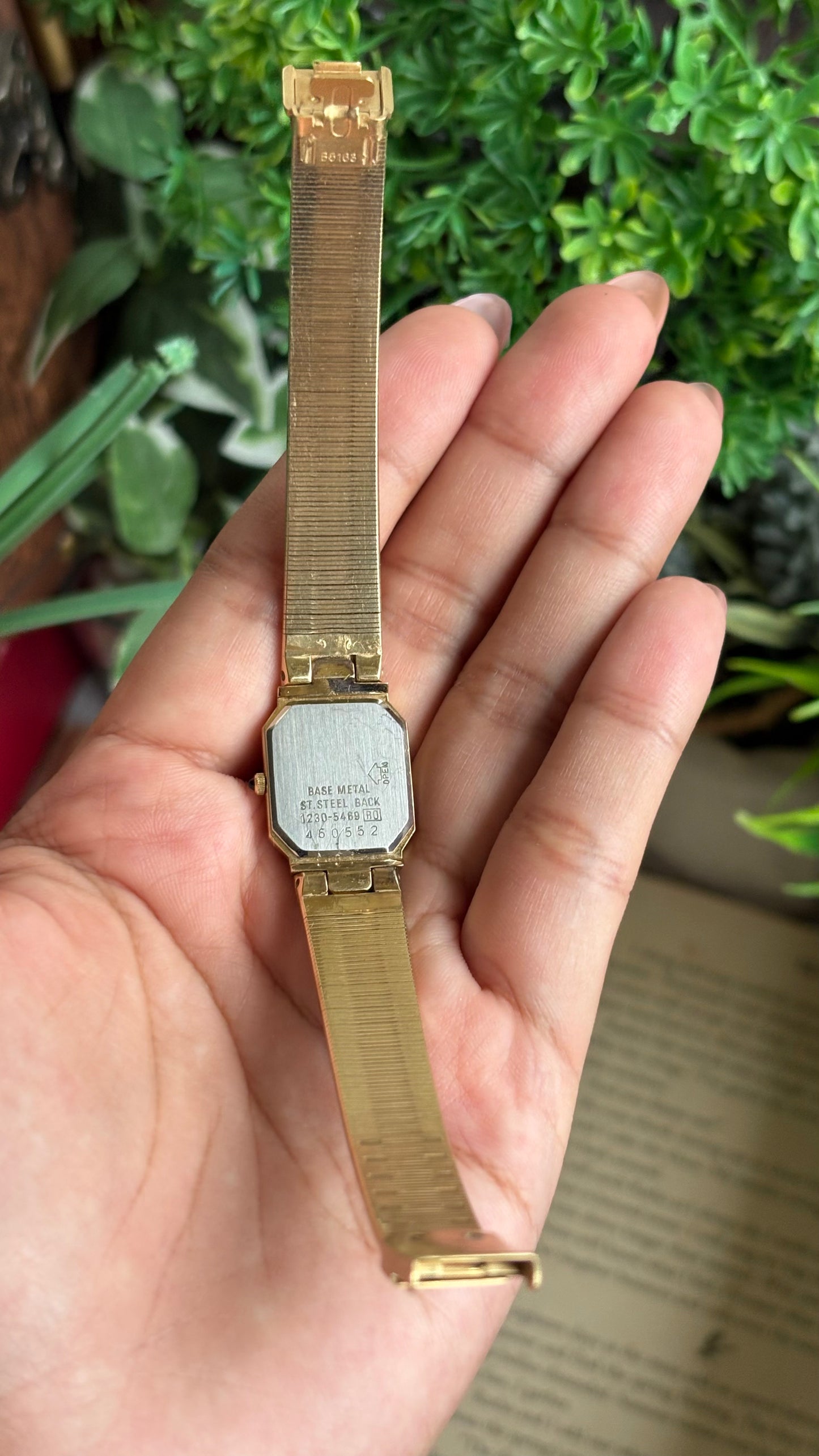 Extremely Rare Vintage Lassale Seiko Watch in Gold Tone with Four Diamonds