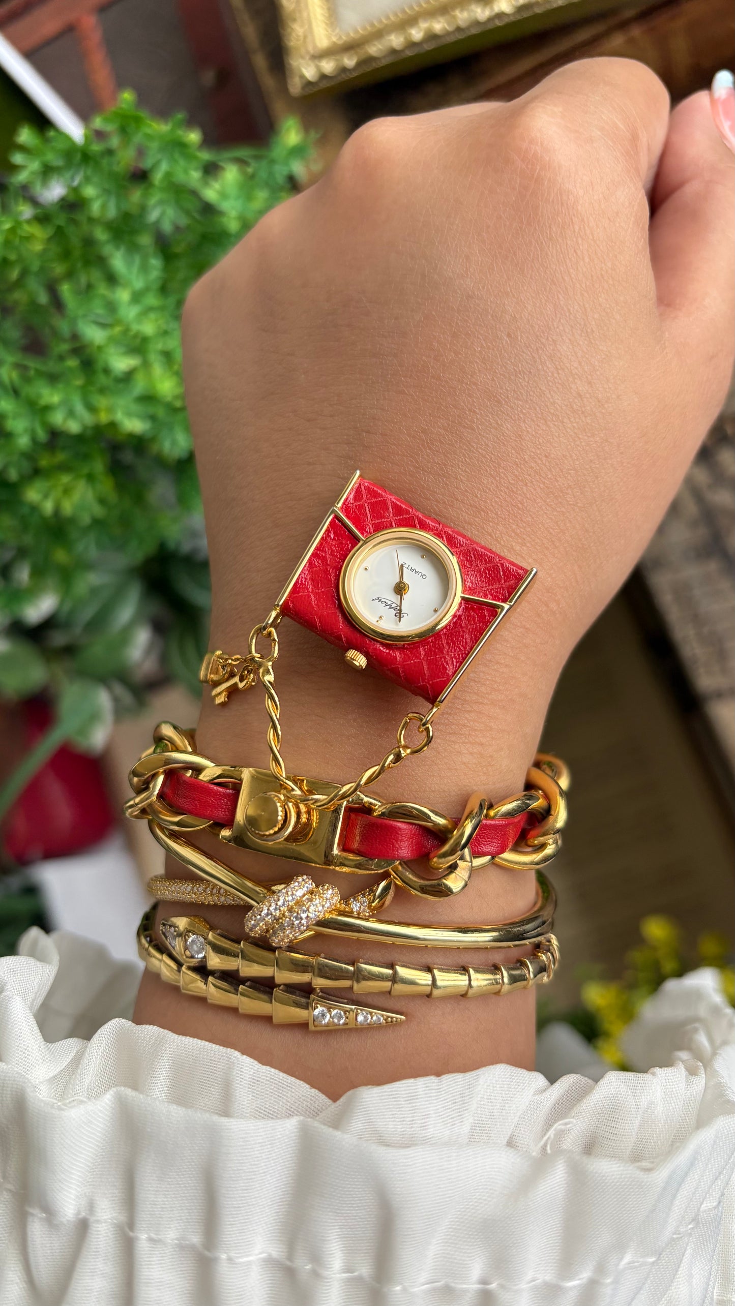 Extremely Rare Beautiful Vintage Bag Charm Watch in Gold Tone Hermes Style