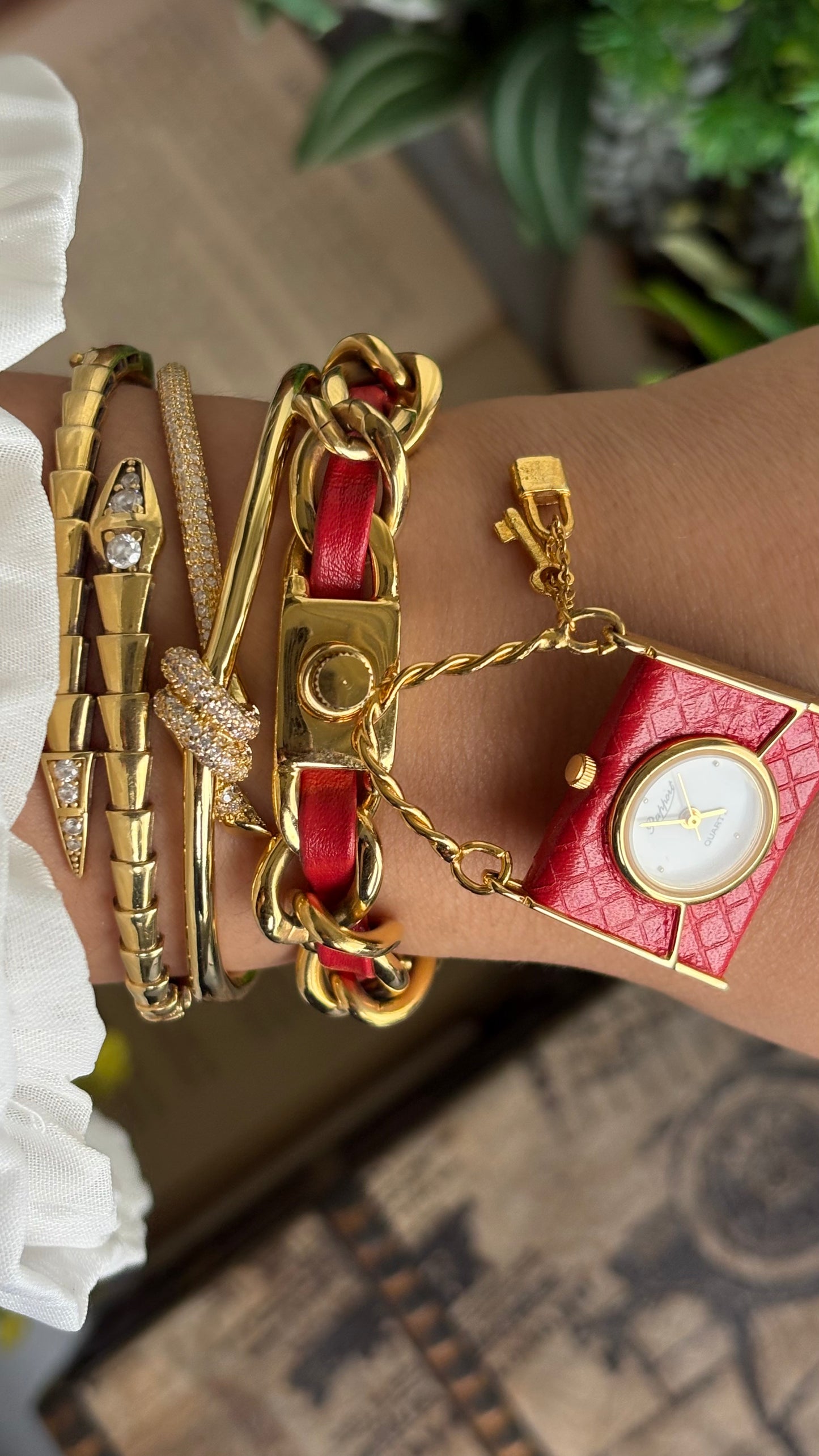 Extremely Rare Beautiful Vintage Bag Charm Watch in Gold Tone Hermes Style