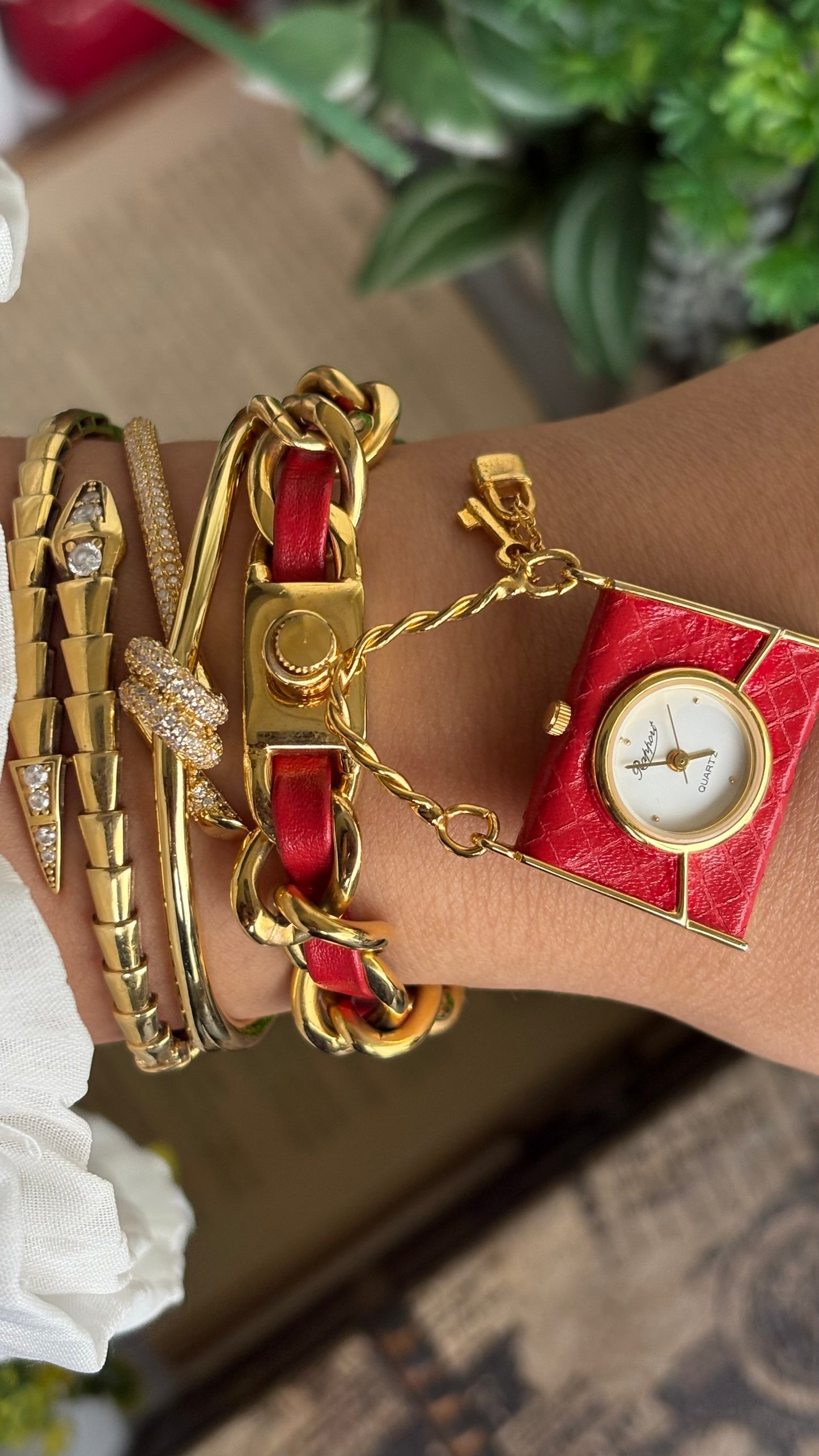 Extremely Rare Beautiful Vintage Bag Charm Watch in Gold Tone Hermes Style
