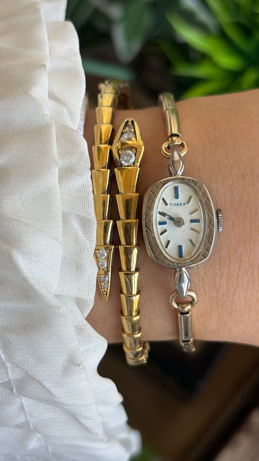 Very Rare and Dainty Vintage Timex Watch in Two-Tone