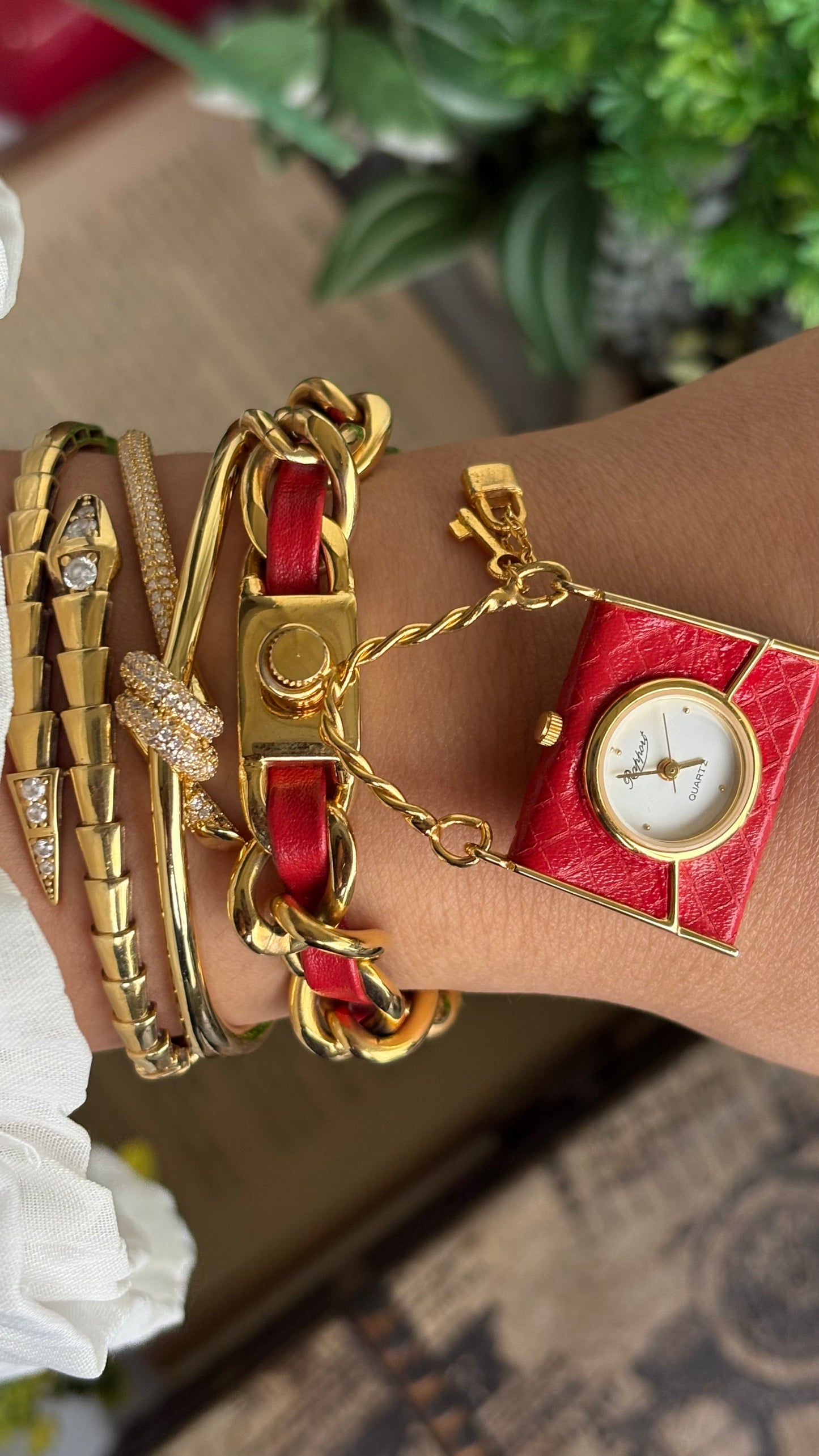 Extremely Rare Beautiful Vintage Bag Charm Watch in Gold Tone Hermes Style