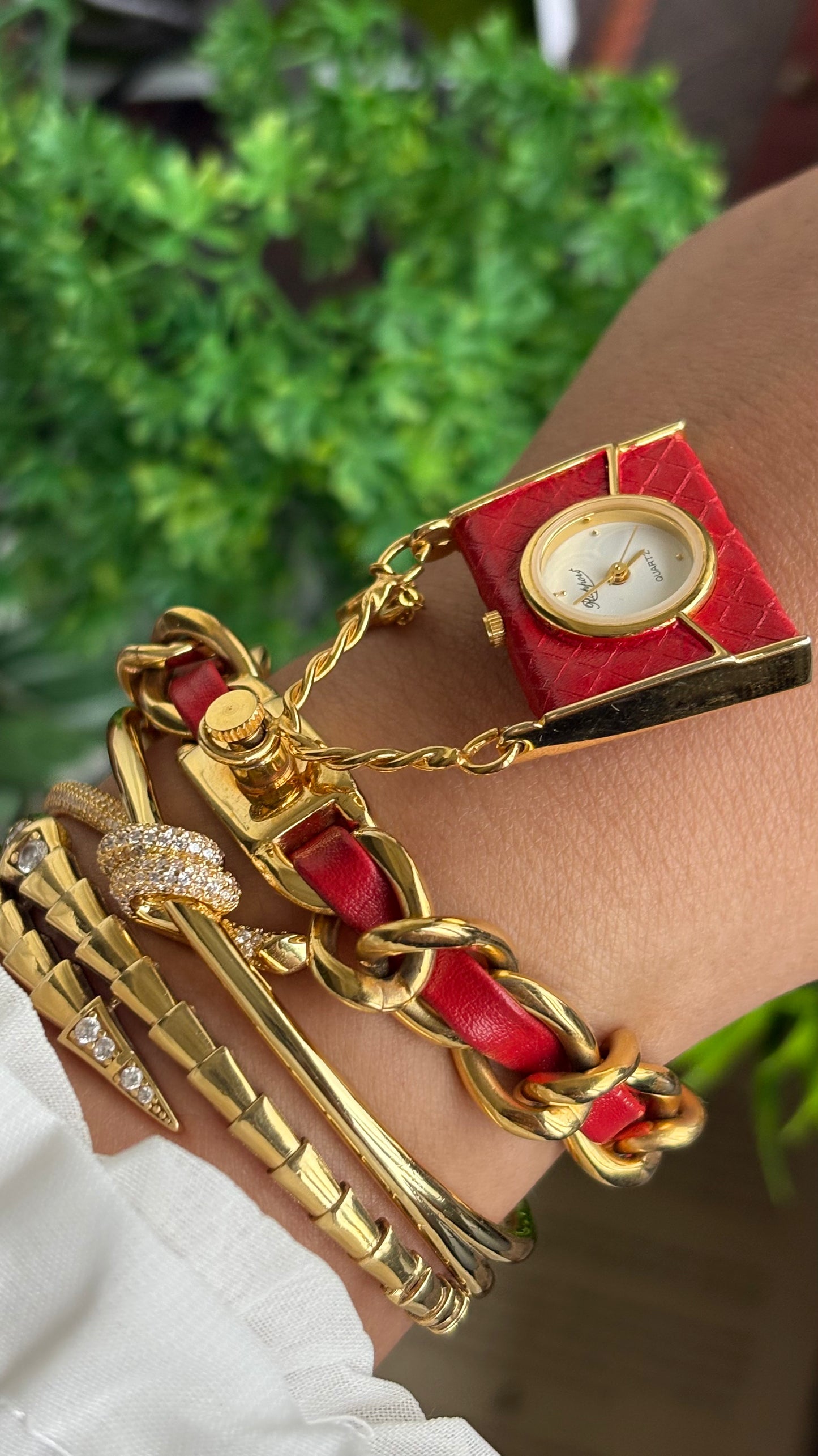 Extremely Rare Beautiful Vintage Bag Charm Watch in Gold Tone Hermes Style