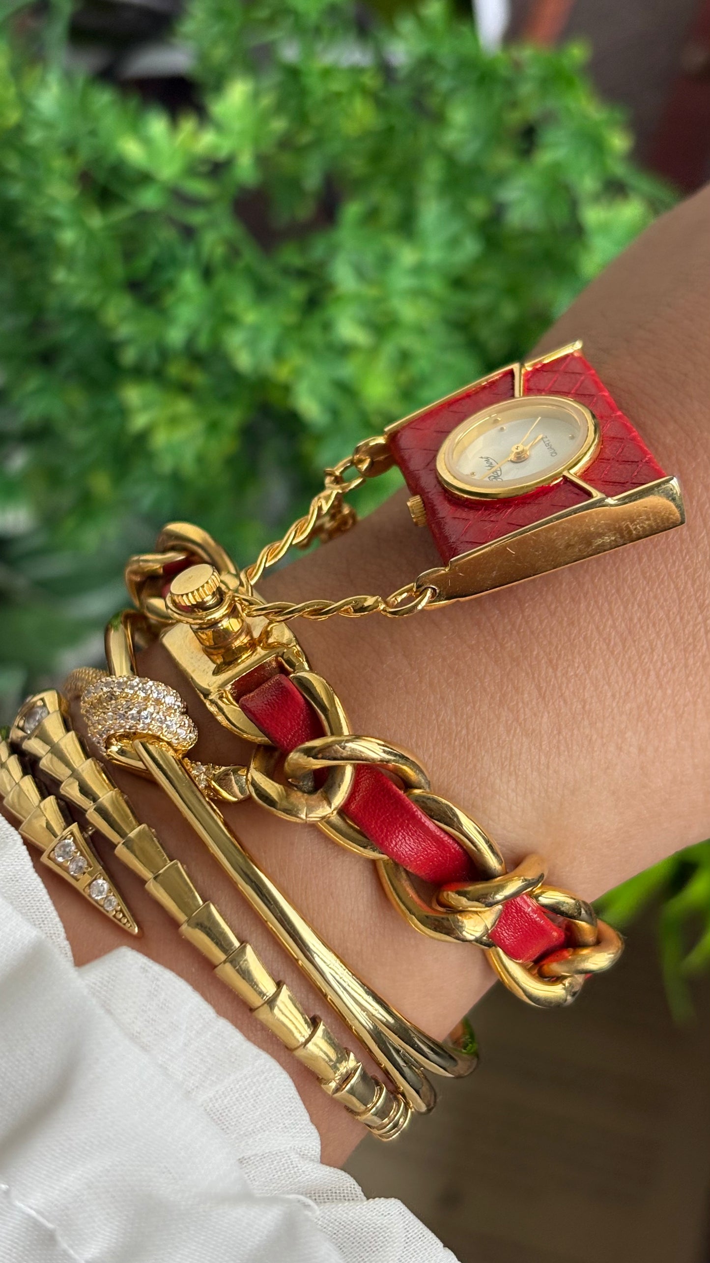 Extremely Rare Beautiful Vintage Bag Charm Watch in Gold Tone Hermes Style