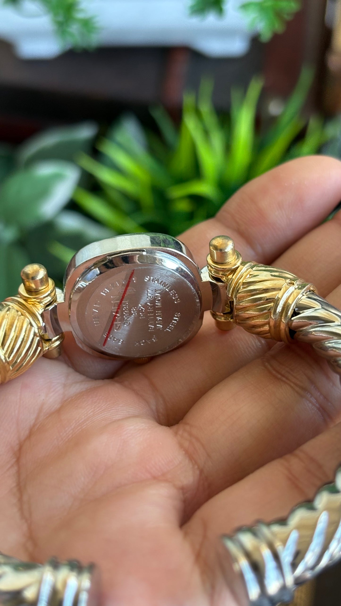 Vintage Gruen Bangle Watch in Two-Tone Versace Inspired