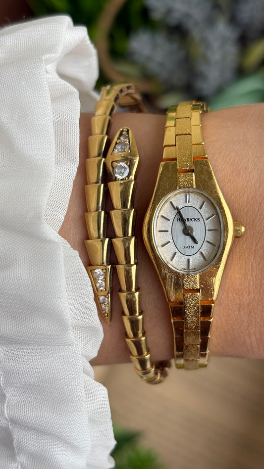Vintage Henricks Dainty Watch in Gold Tone