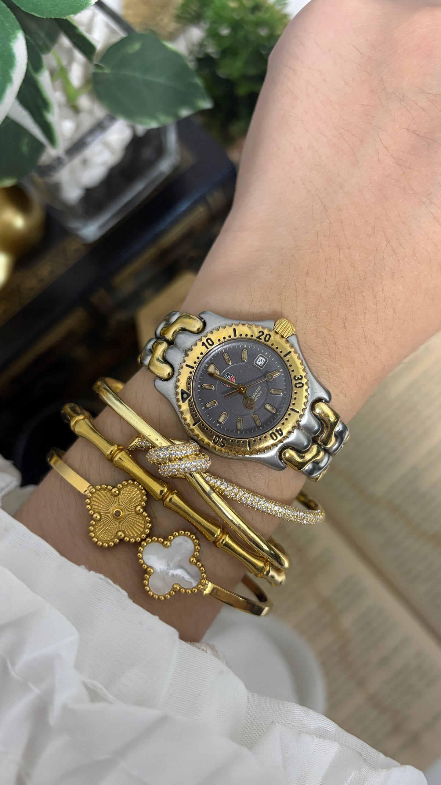 Vintage Tag Heuer Swiss Professional with Date Window Sports Watch in Two-Tone Quartz