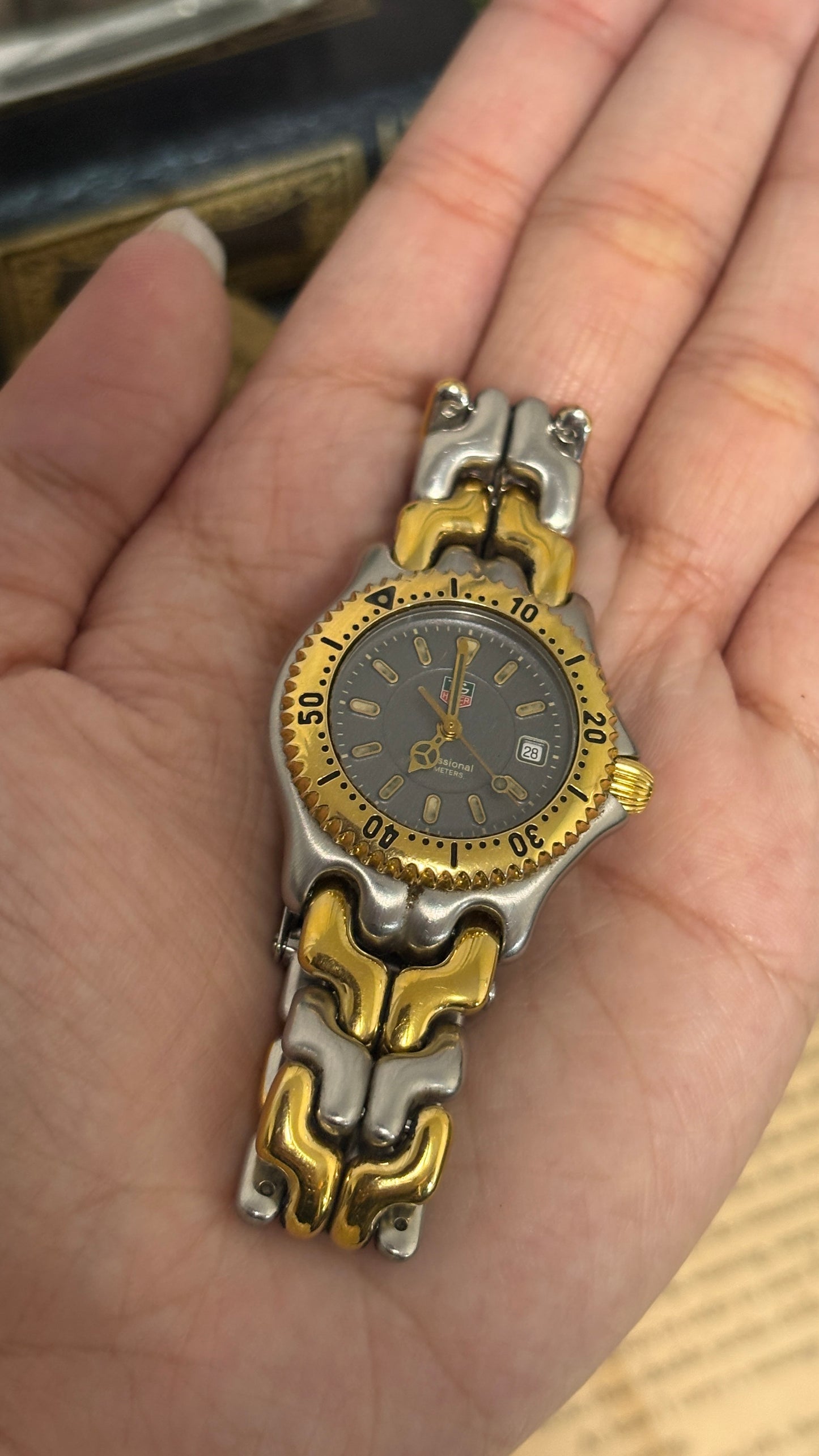 Vintage Tag Heuer Swiss Professional with Date Window Sports Watch in Two-Tone Quartz