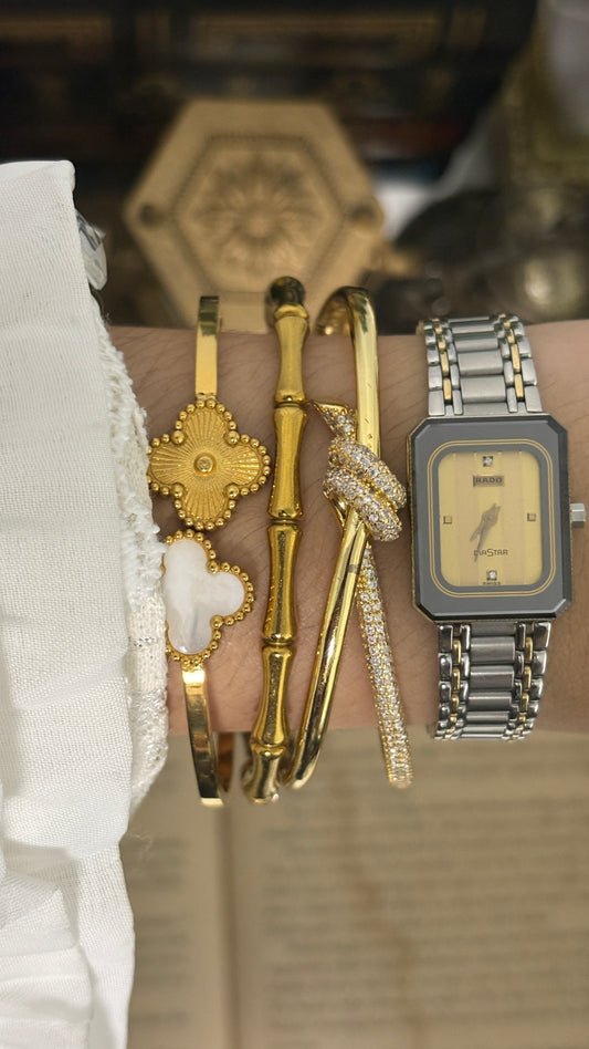 Rare Vintage Rado Swiss Diastar Tank Watch in Two-Tone Quartz