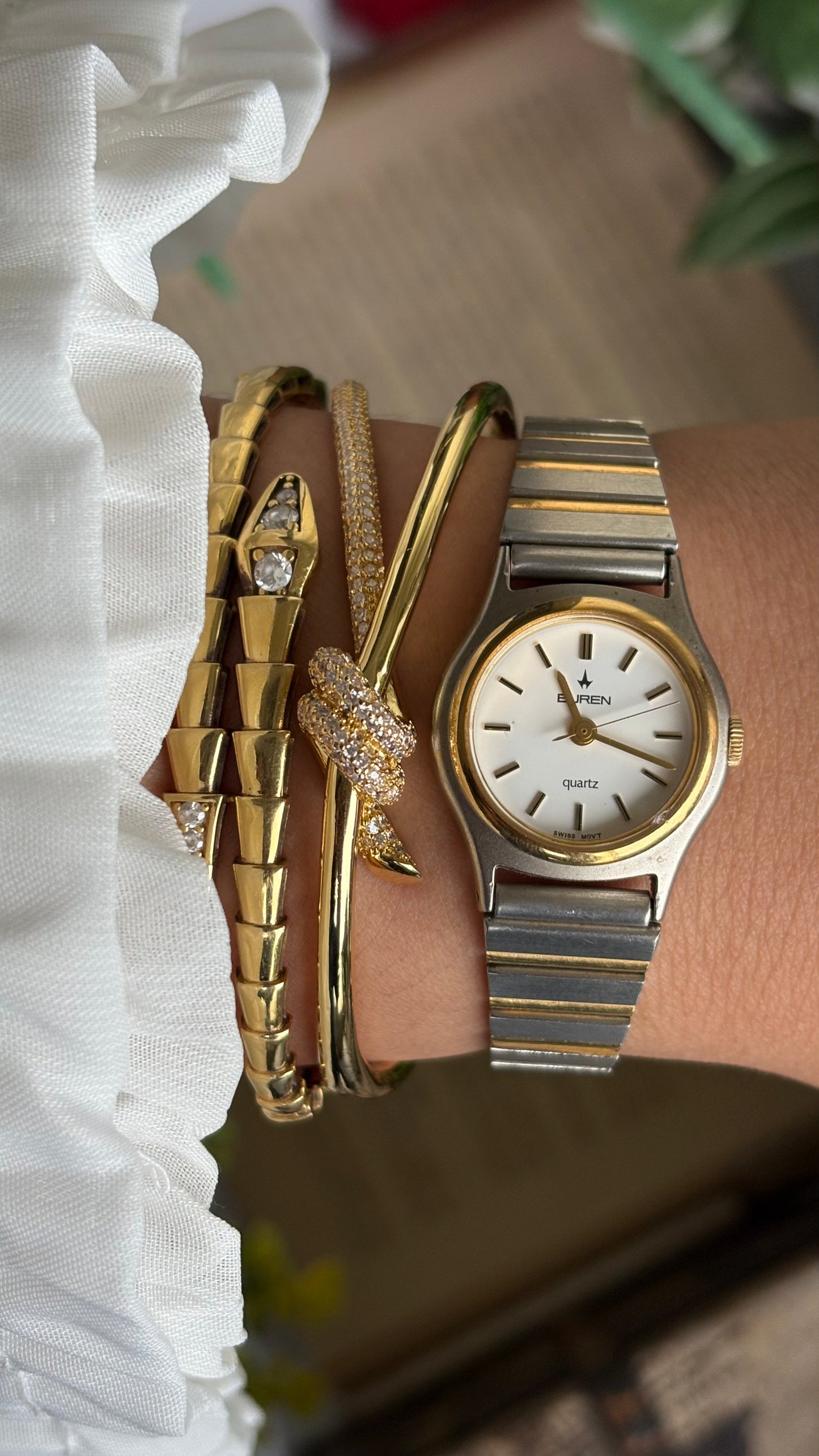 Vintage Buren Swiss Watch in Two-Tone