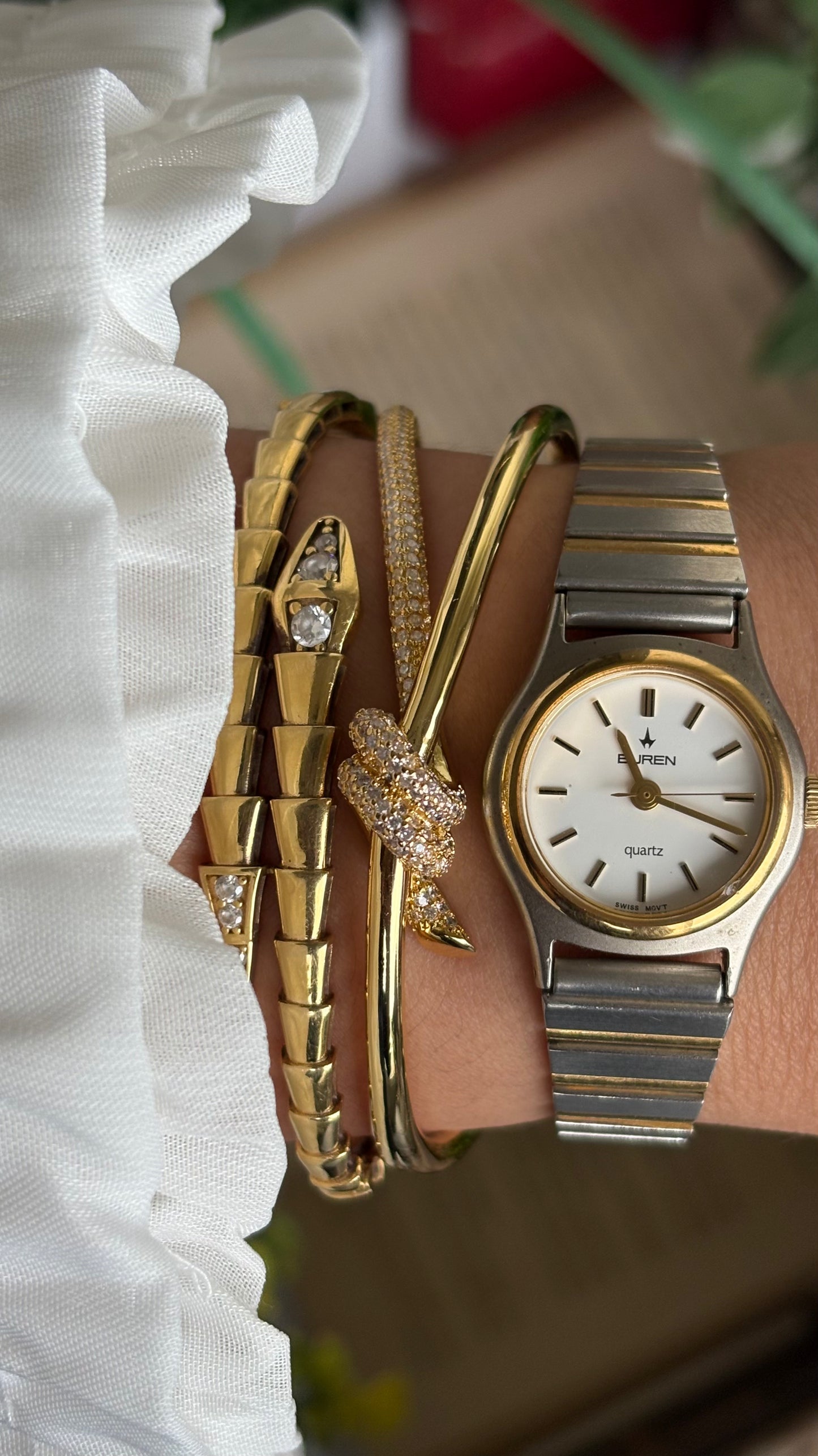 Vintage Buren Swiss Watch in Two-Tone