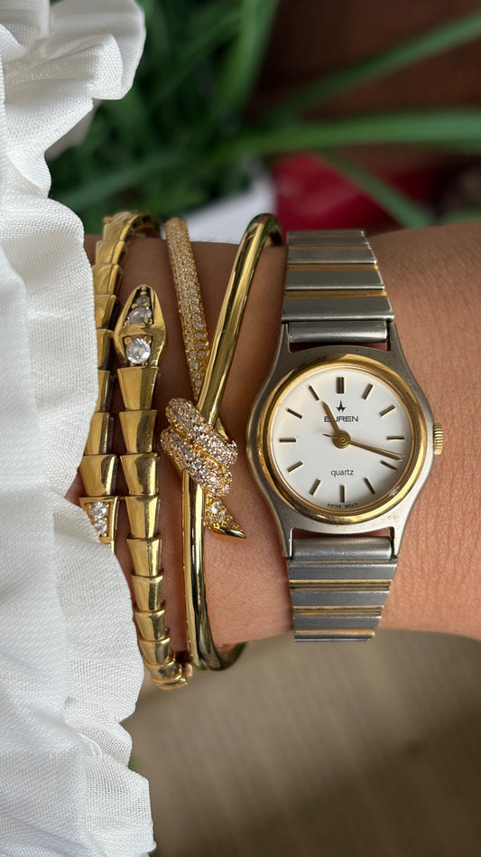 Vintage Buren Swiss Watch in Two-Tone