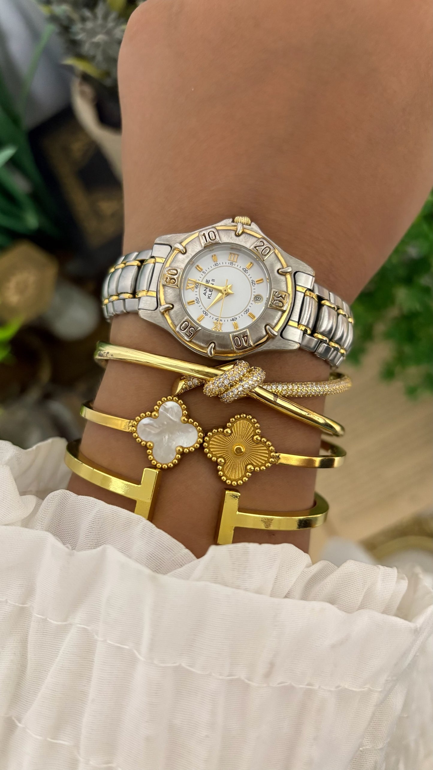 Vintage Anne Klein II Sports Watch in Two-Tone Quartz