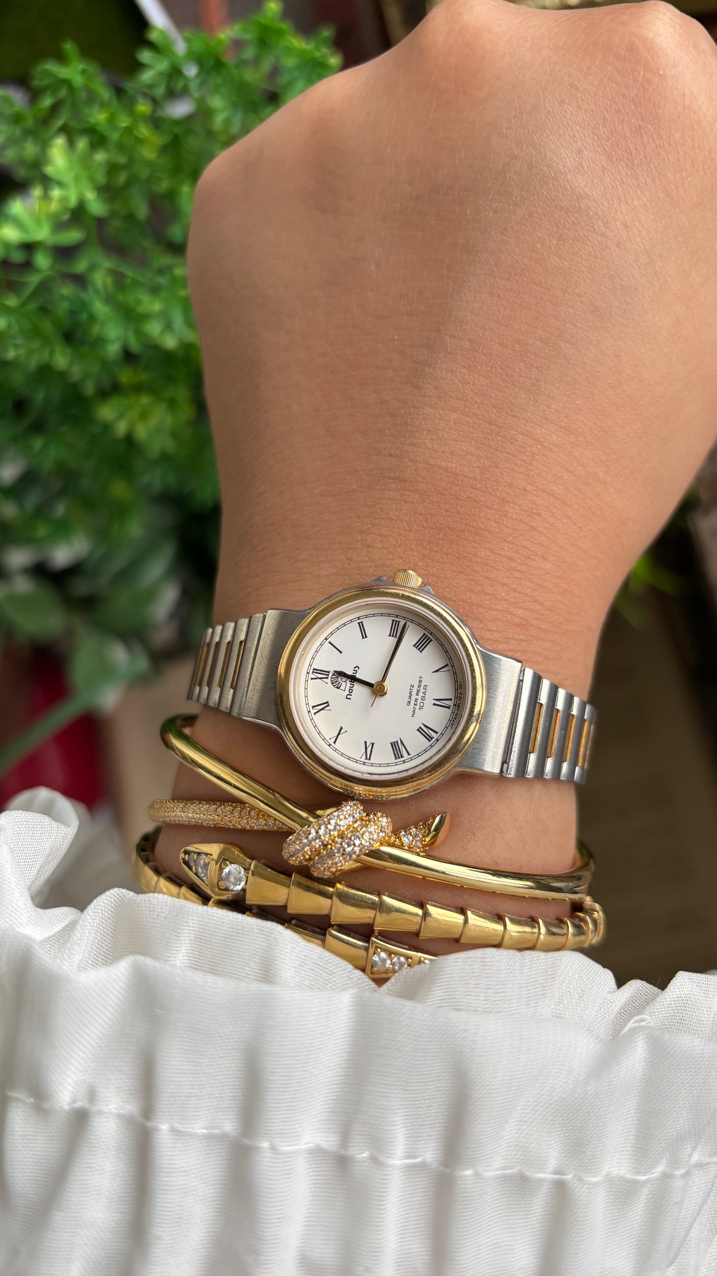 Vintage Nautilus Watch in Two-Tone Roman Dial