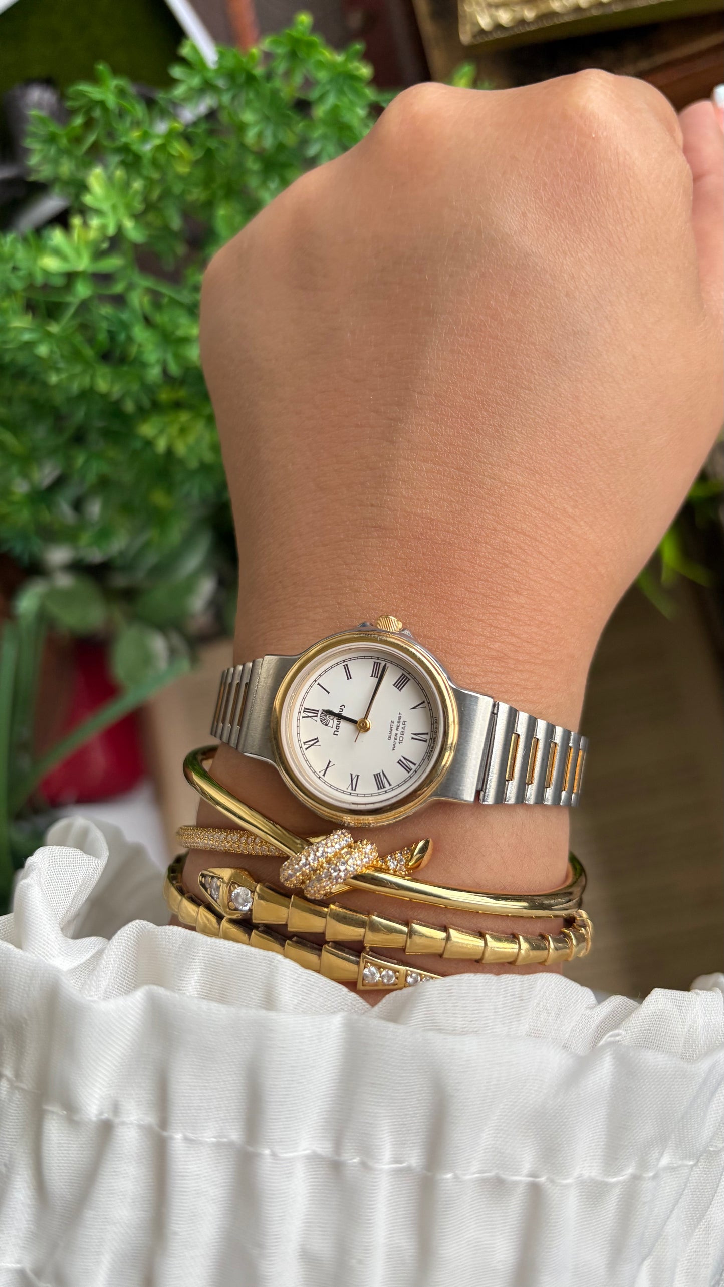 Vintage Nautilus Watch in Two-Tone Roman Dial