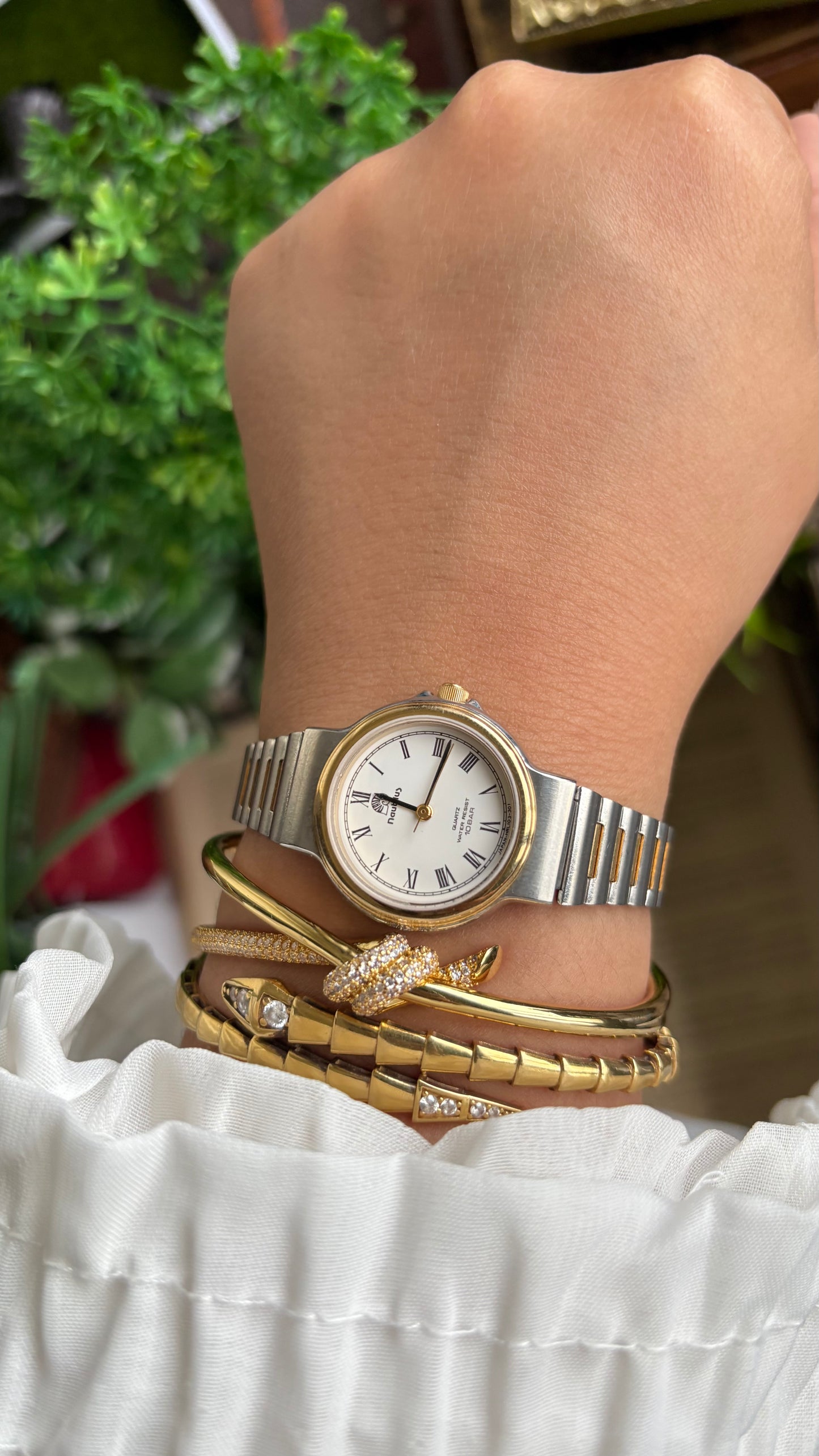 Vintage Nautilus Watch in Two-Tone Roman Dial
