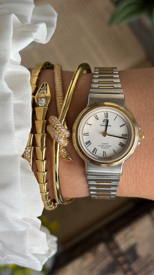 Vintage Nautilus Watch in Two-Tone Roman Dial