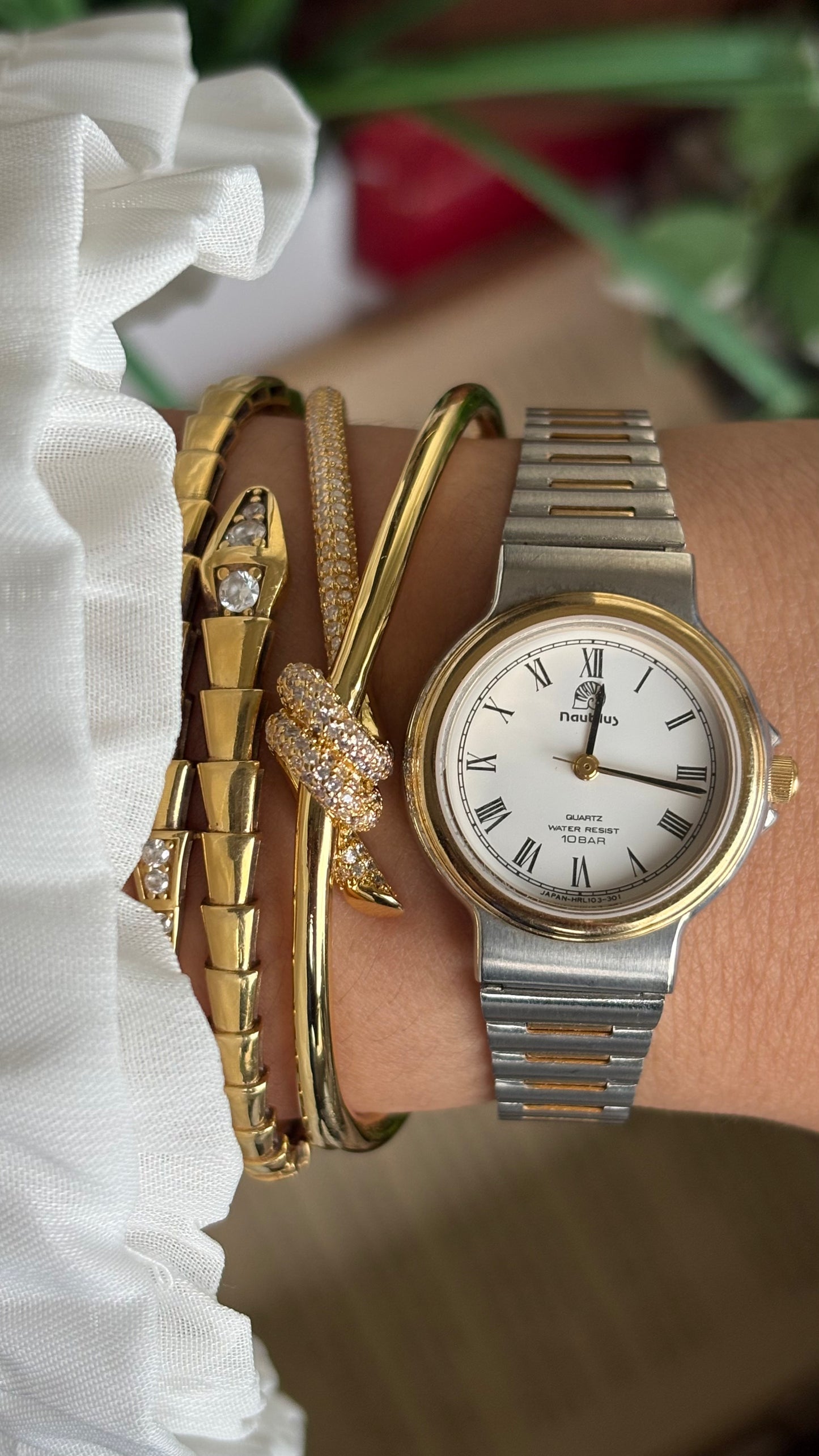 Vintage Nautilus Watch in Two-Tone Roman Dial