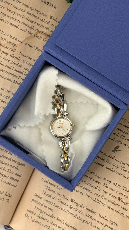 Extremely Rare Boxed Vintage Seiko Tisse Watch in Two-Tone Quartz