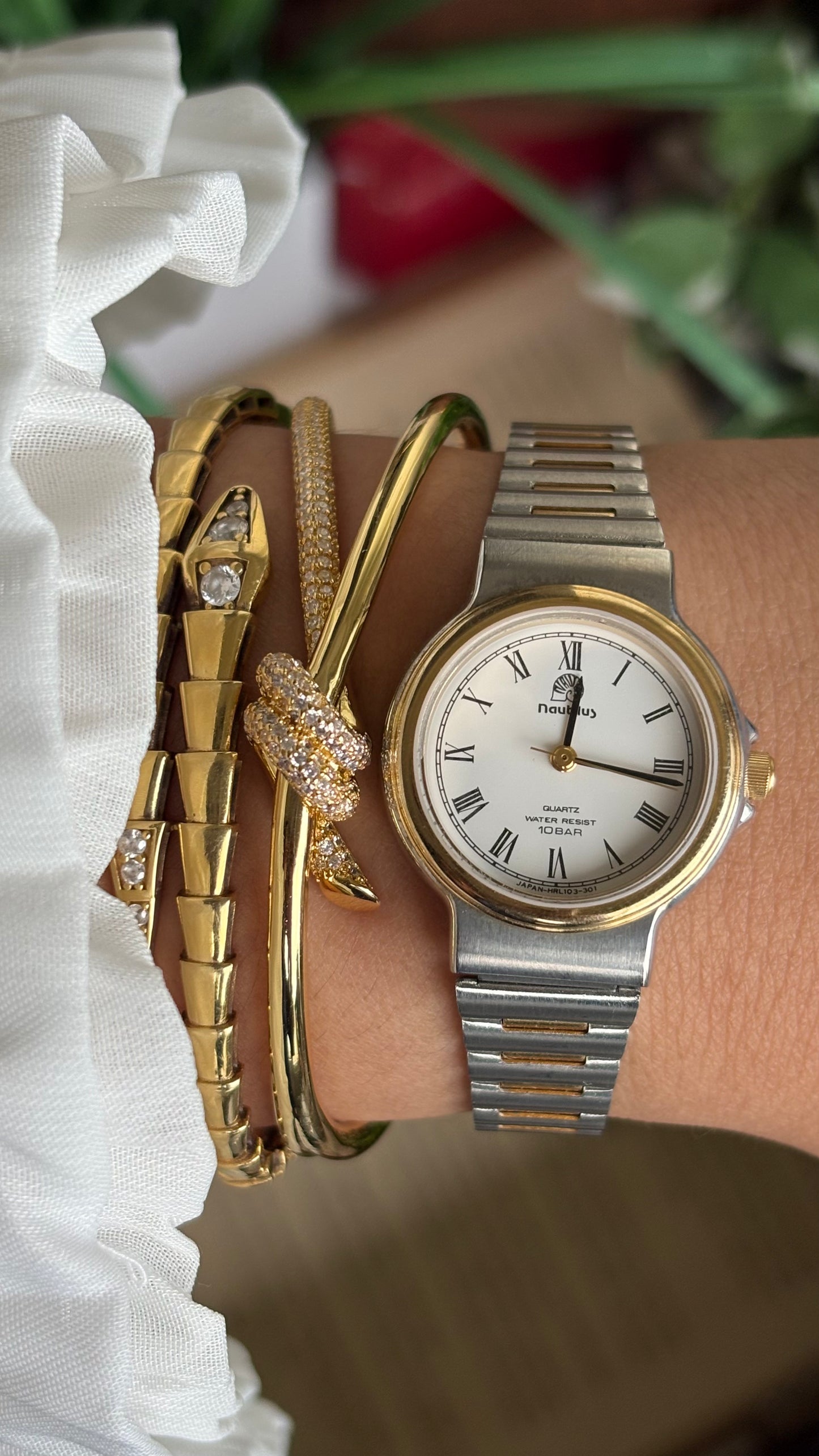 Vintage Nautilus Watch in Two-Tone Roman Dial