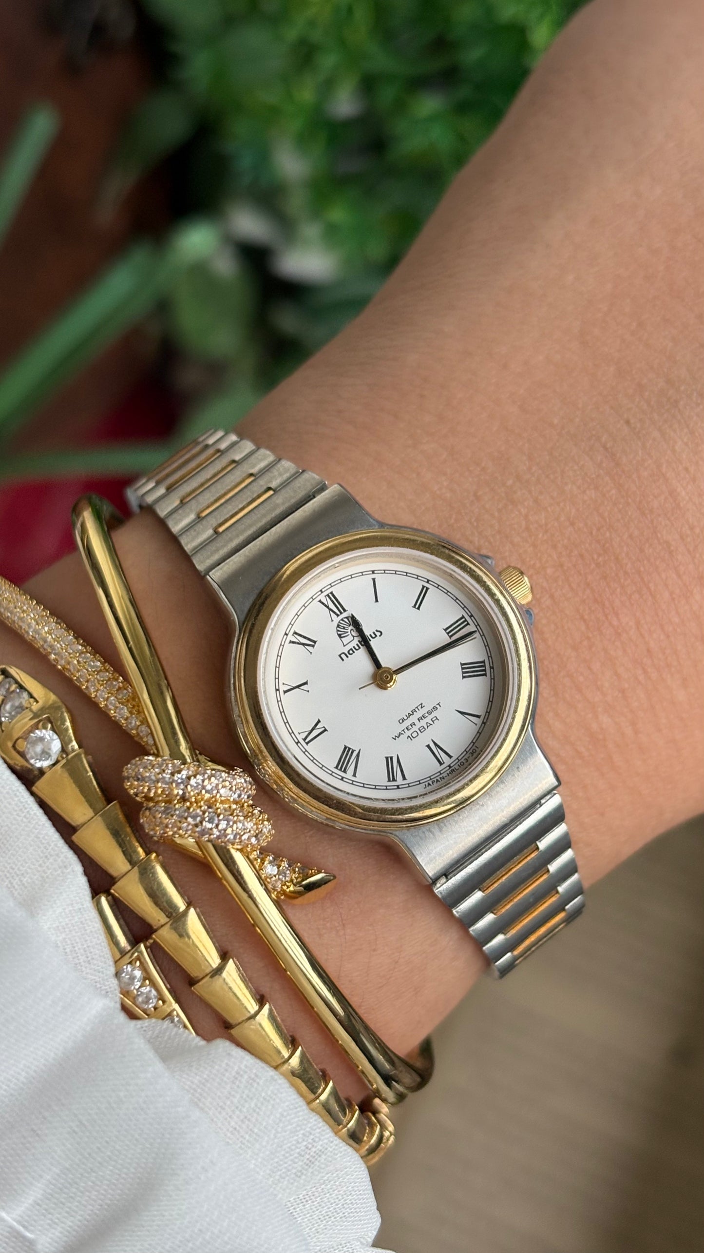 Vintage Nautilus Watch in Two-Tone Roman Dial