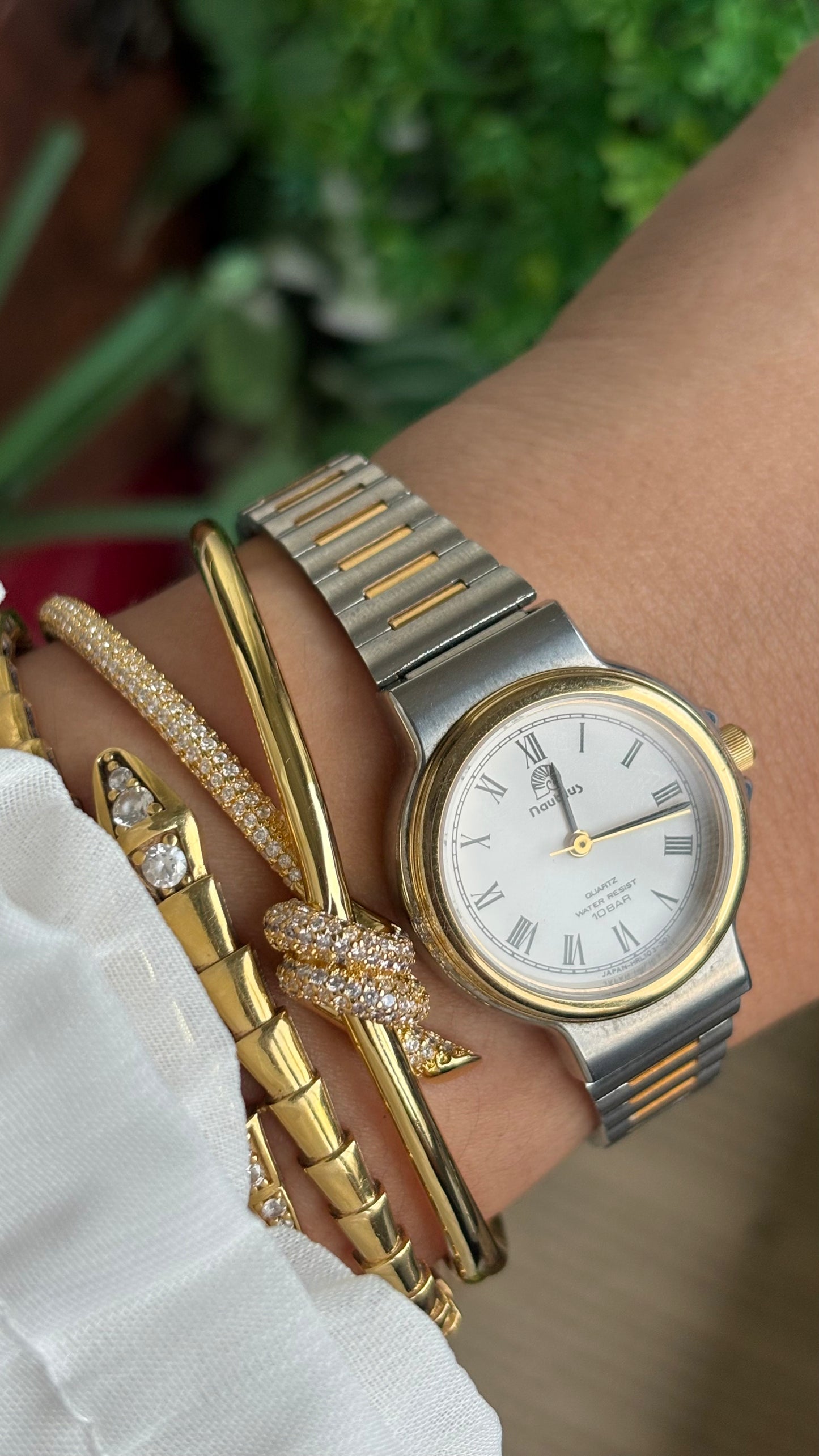 Vintage Nautilus Watch in Two-Tone Roman Dial