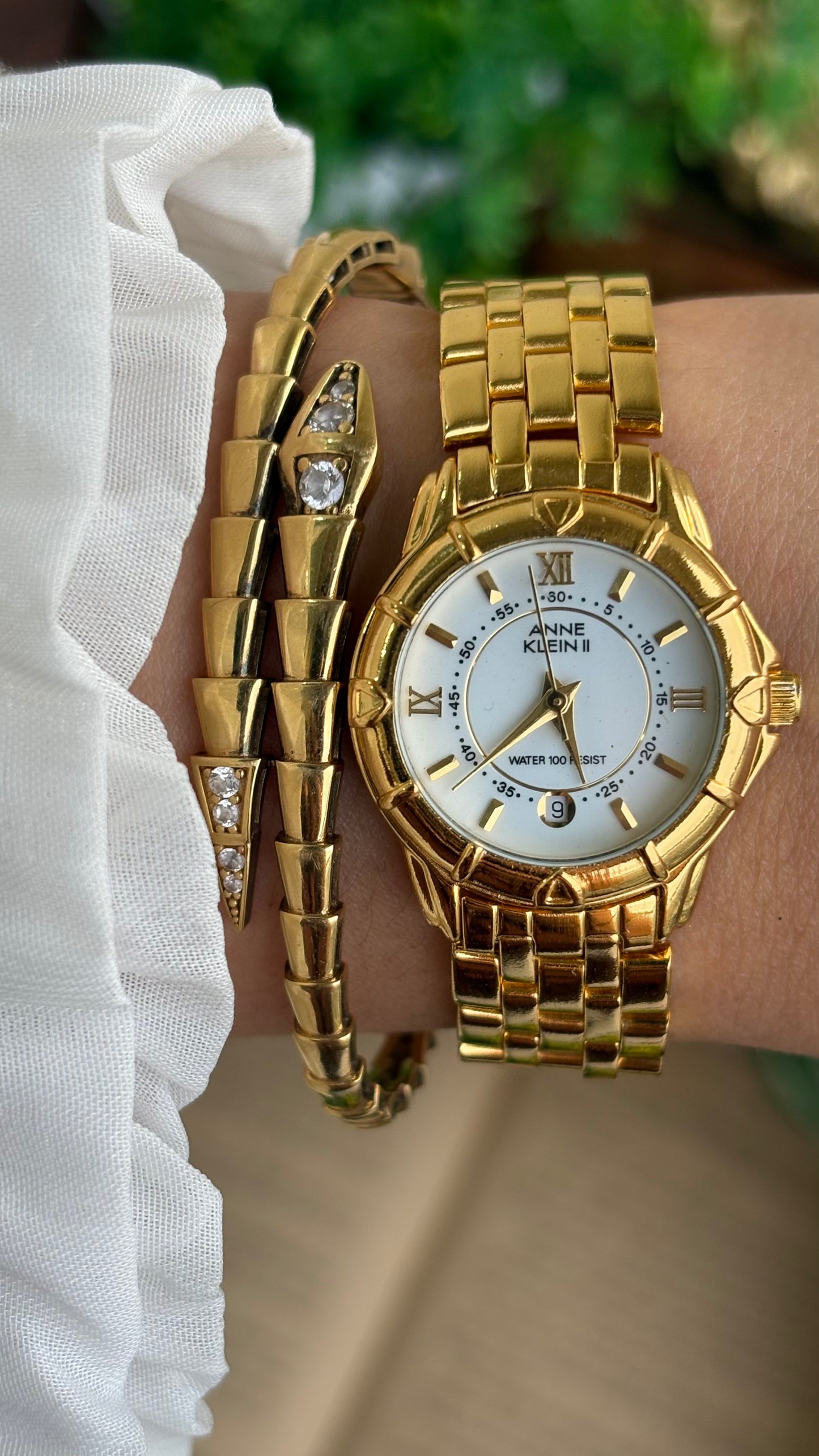 Vintage Anne Klein II Watch in Gold Tone with Window Date – Clockwork ...