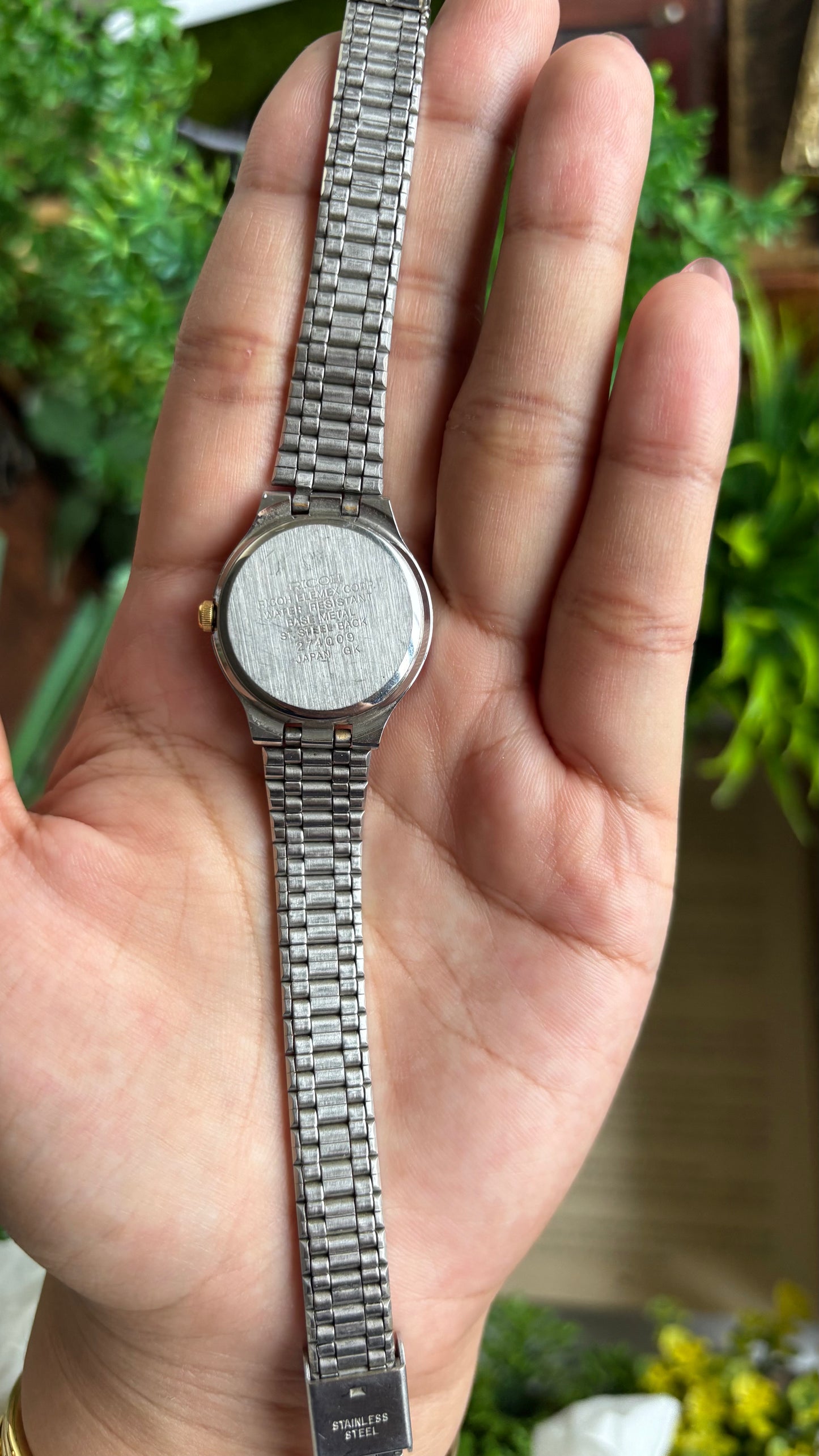 Vintage Ricoh Elemex Corp Watch in Two-Tone with Date Window