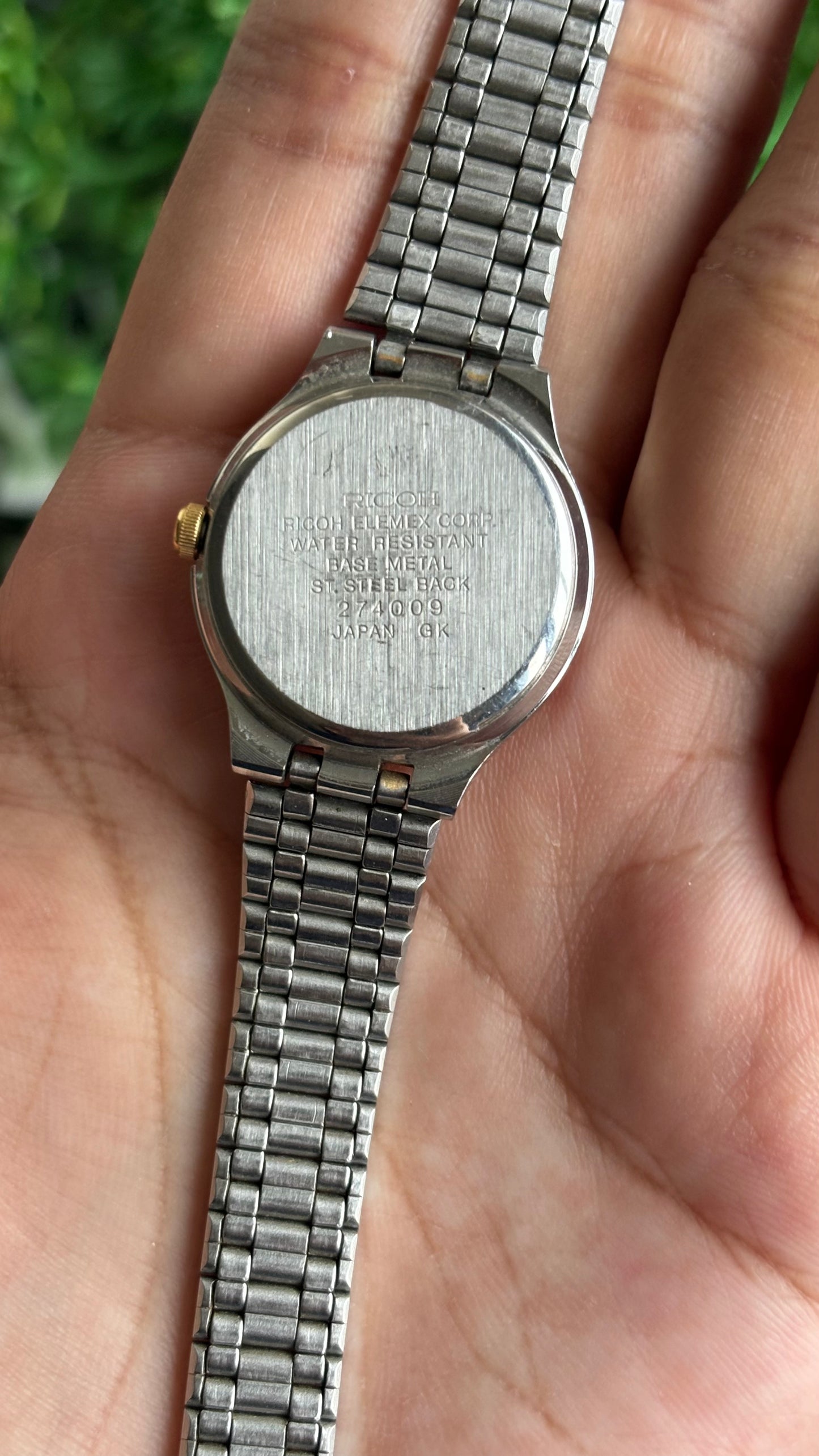 Vintage Ricoh Elemex Corp Watch in Two-Tone with Date Window