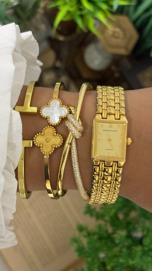 Vintage Christian Mode Mini Tank in Gold Tone Quartz