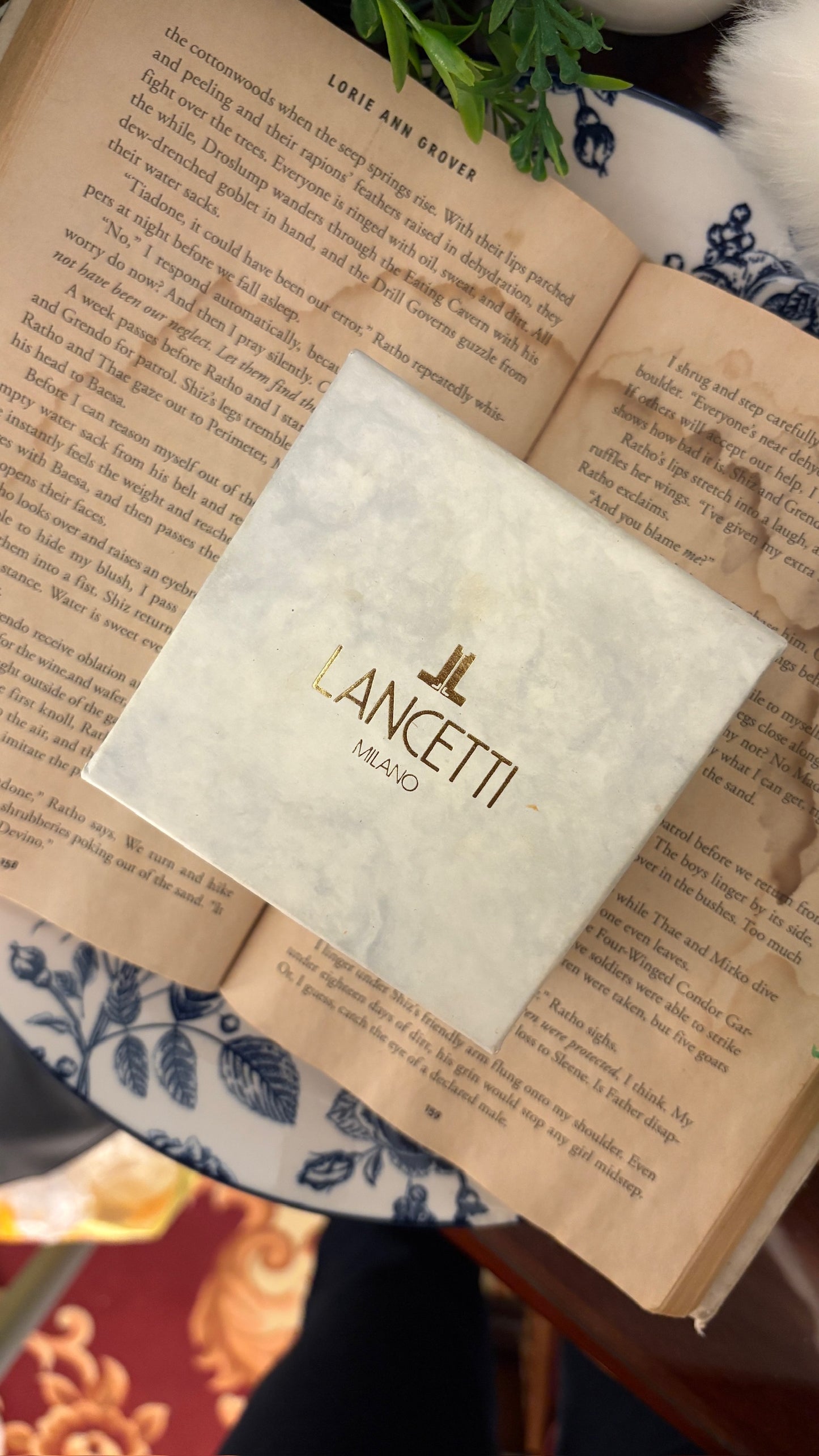 Rare Boxed Vintage Lancetti Milano Rhinestone Accent Bracelet Watch in Two-Tone Quartz