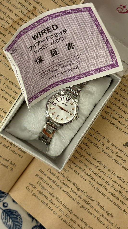 Rare Boxed Vintage Wire by Citizen Solar Watch in Silver Tone Quartz
