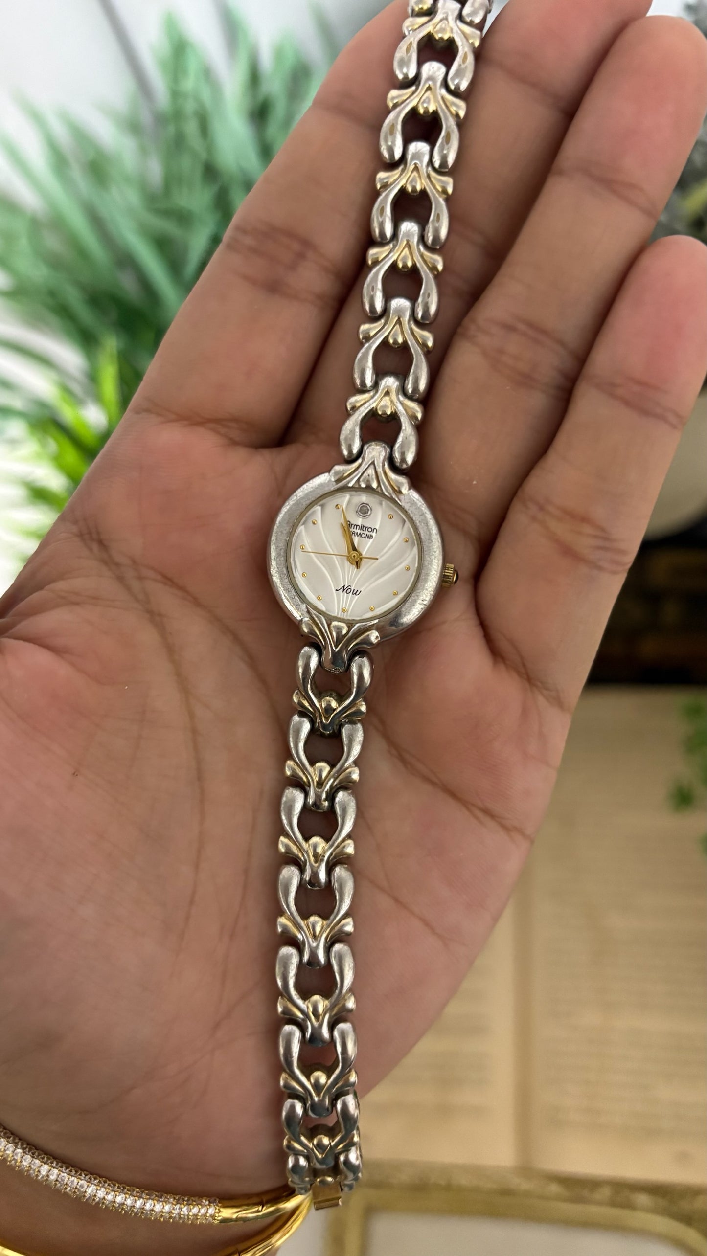 Vintage Armitron Elegant Watch in Two-Tone White Dial Quartz