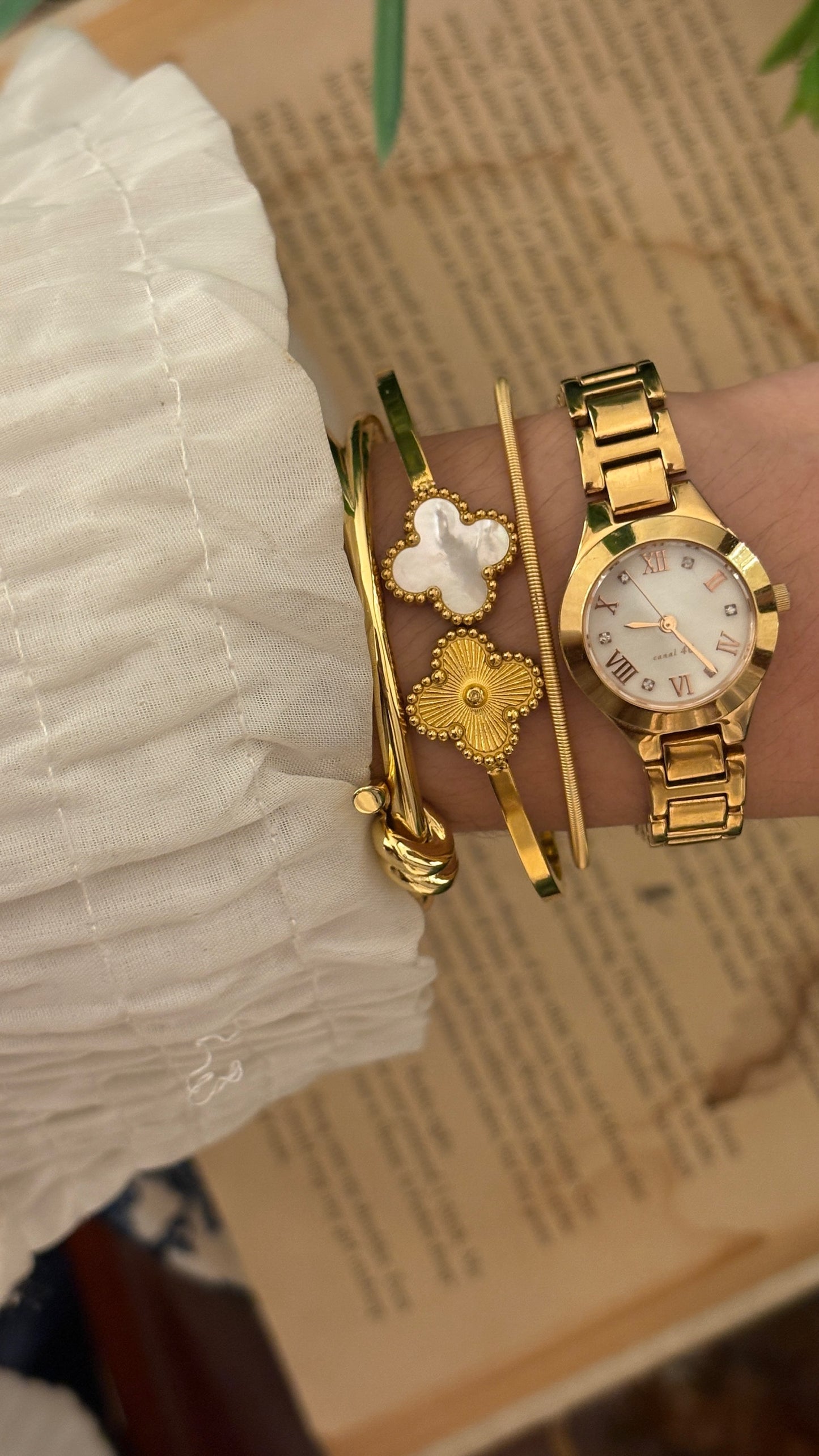 Boxed Dainty Vintage Canal 4C Classic Watch in Gold Tone Quartz