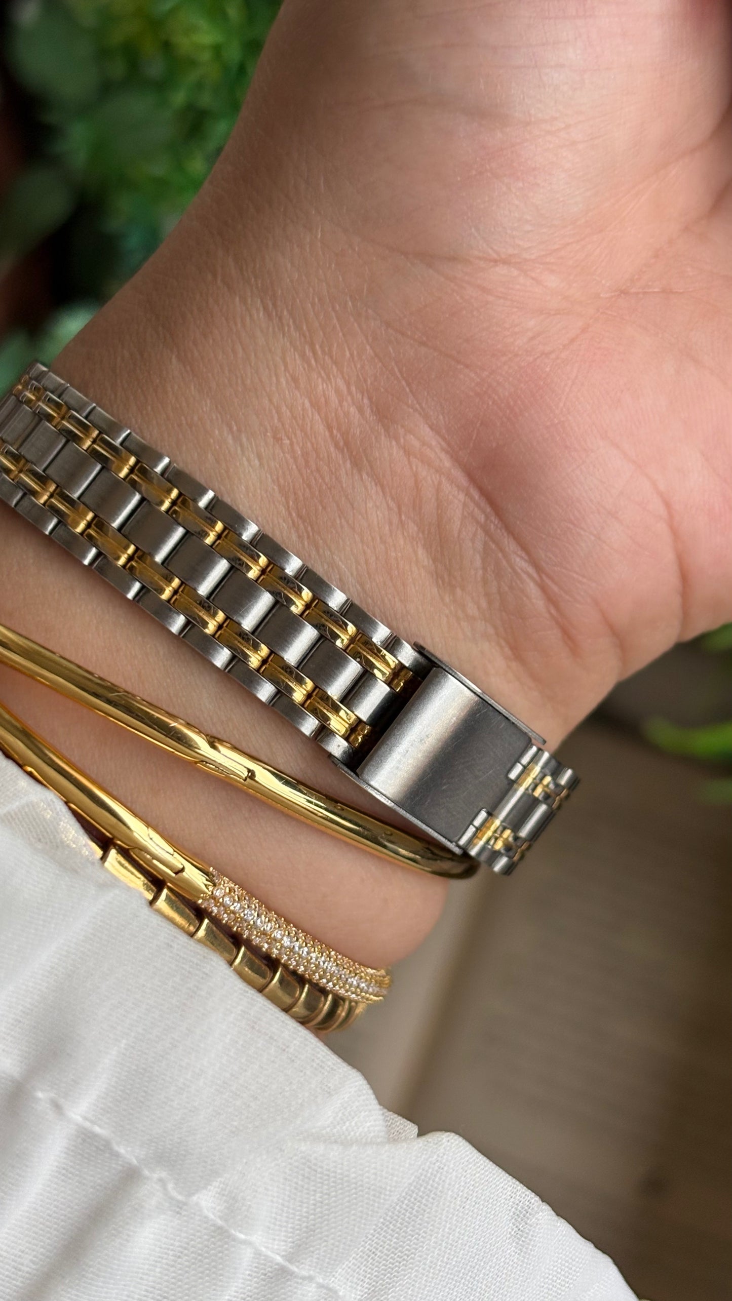 Vintage Script Collection Watch in Two-Tone Gucci Style