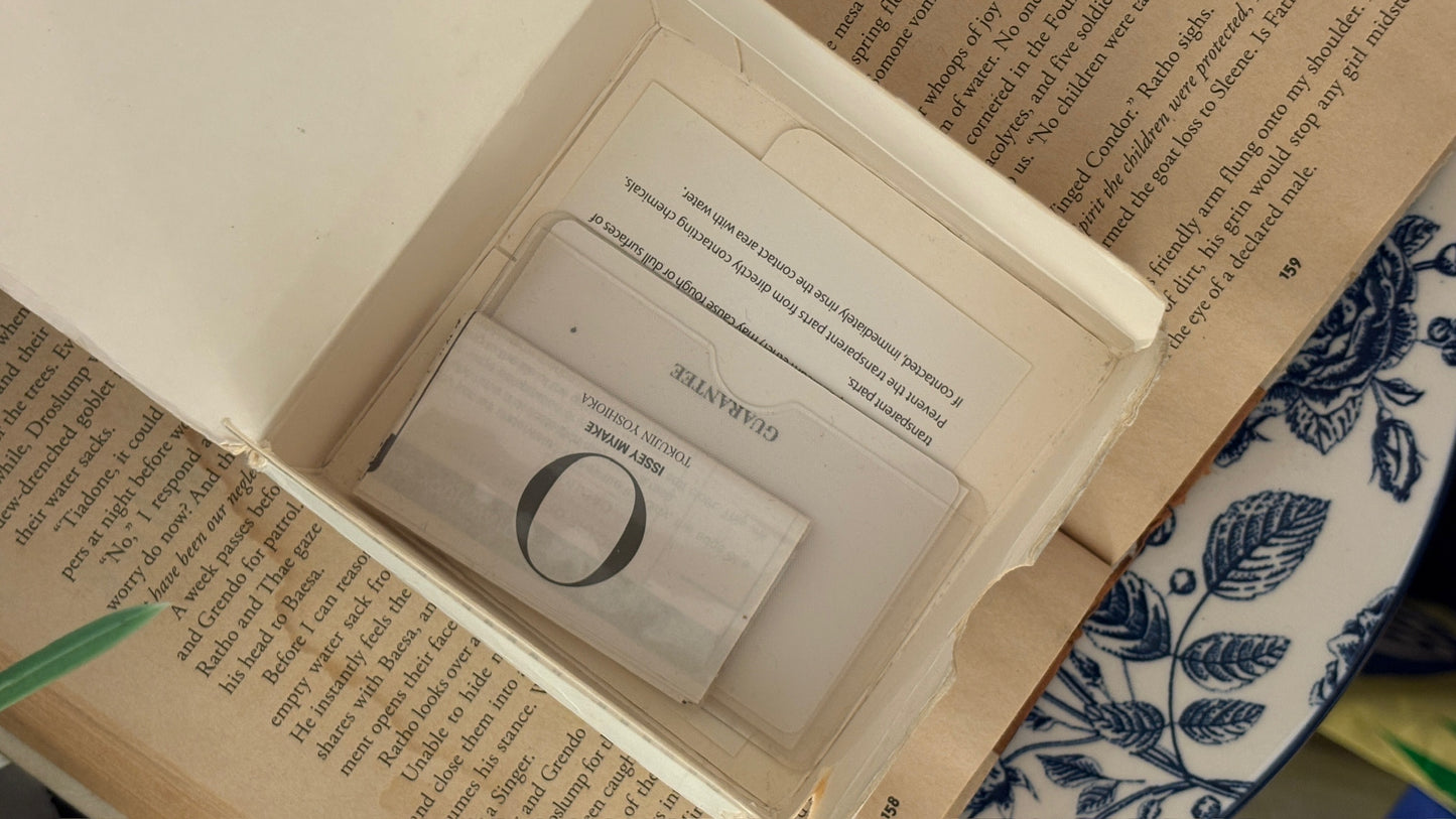 Extremely Rare Boxed Vintage Issey Miyake by Seiko Bangle Watch in Silver Tone Quartz