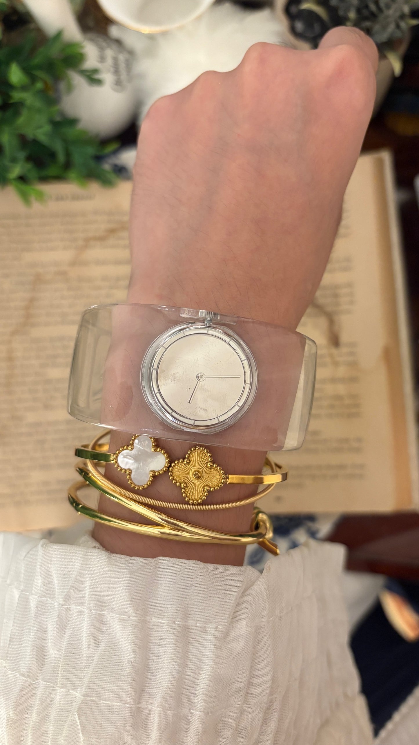 Extremely Rare Boxed Vintage Issey Miyake by Seiko Bangle Watch in Silver Tone Quartz