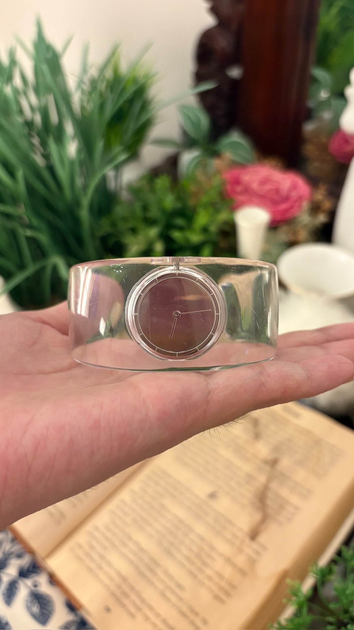 Extremely Rare Boxed Vintage Issey Miyake by Seiko Bangle Watch in Silver Tone Quartz