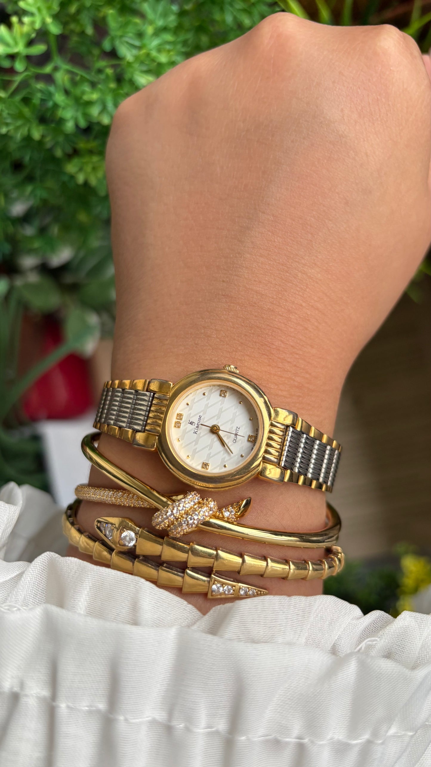 Vintage Klaeuse Watch in Two-Tone Monogram Dial
